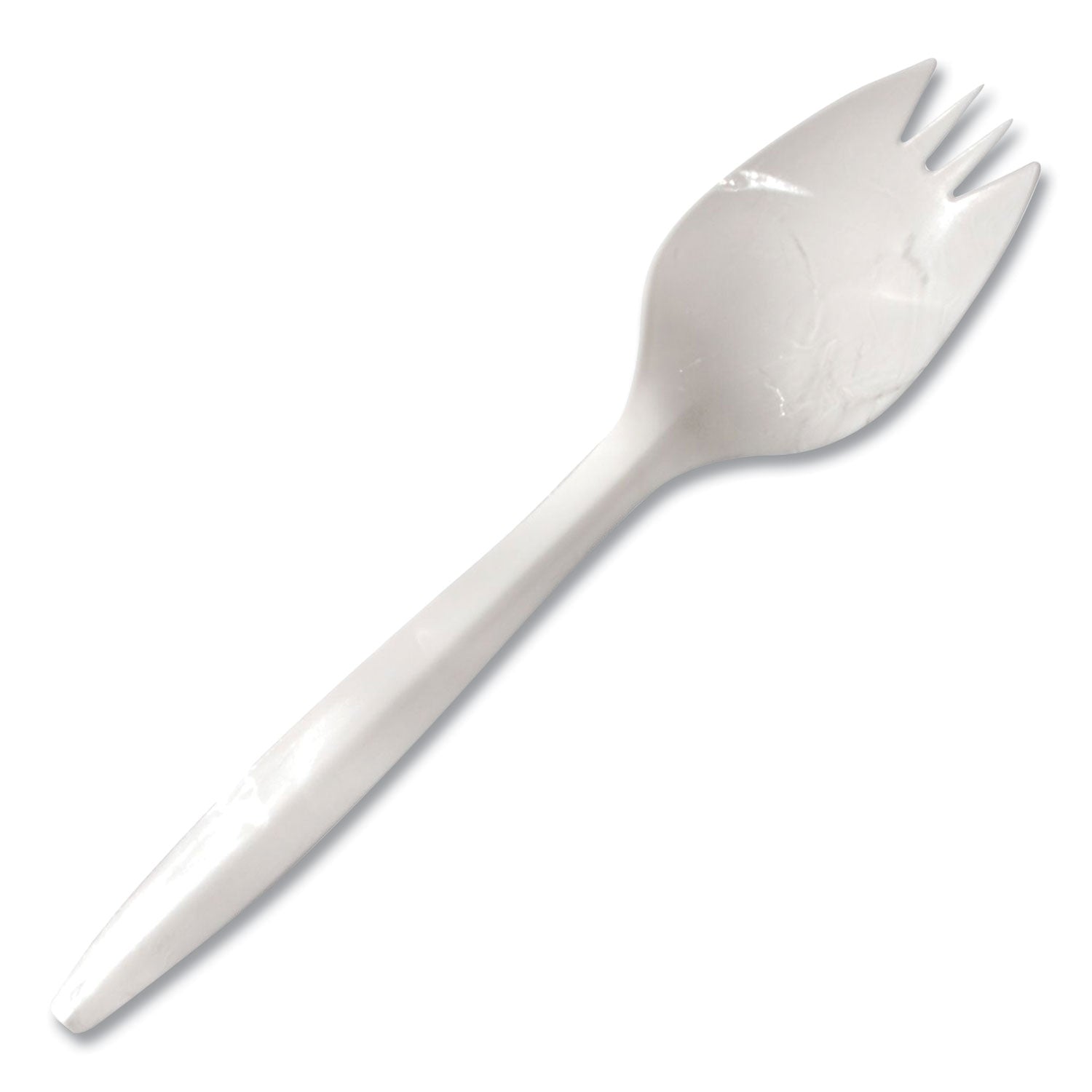Berkley Square Individually Wrapped Mediumweight Cutlery, Spork, Plastic, White, 1,000/Carton