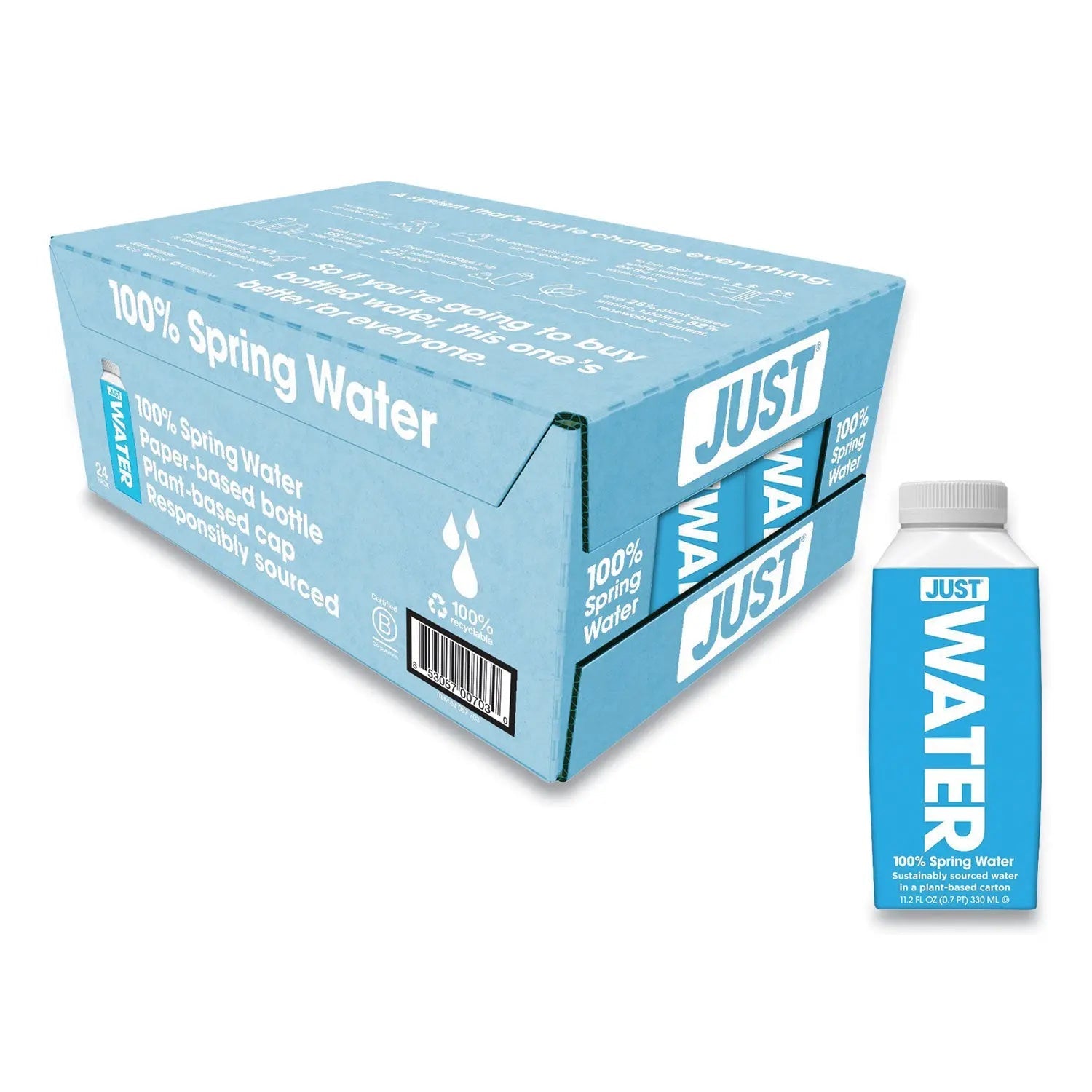 Just Water Spring Water, 11.2 Oz, 24/carton