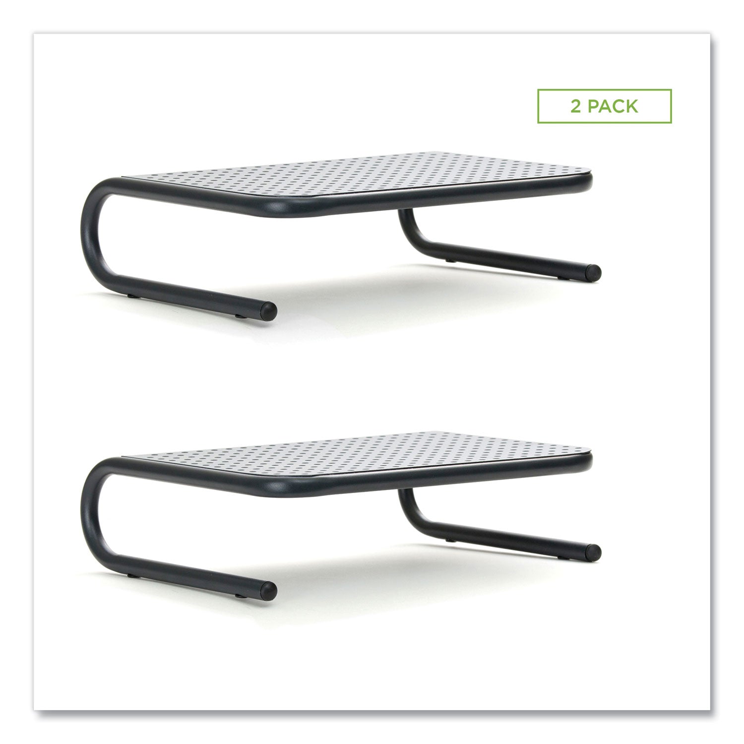 Mind Reader Metal Monitor Stand Riser for Computer, 14.88" x 11.33" x 4.21", Black, Supports 44 lbs