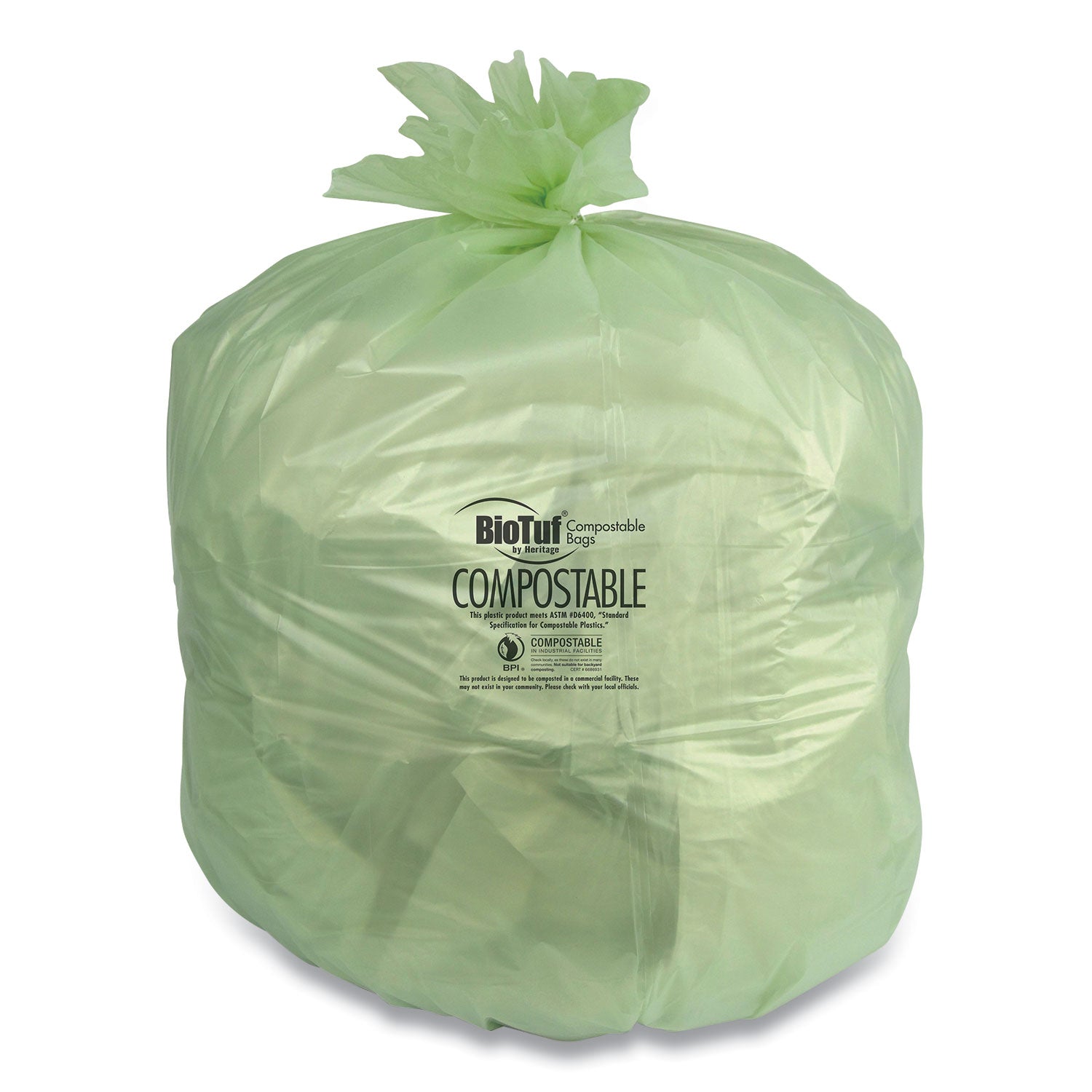 Biotuf Compostable Can Liners | 48 Gal, Green