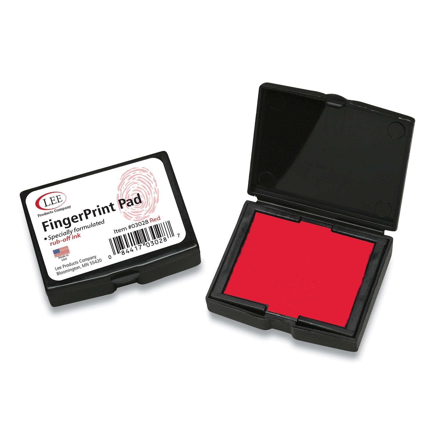 Inkless Fingerprint Pad | 1.5" Diameter, Red, LEE
