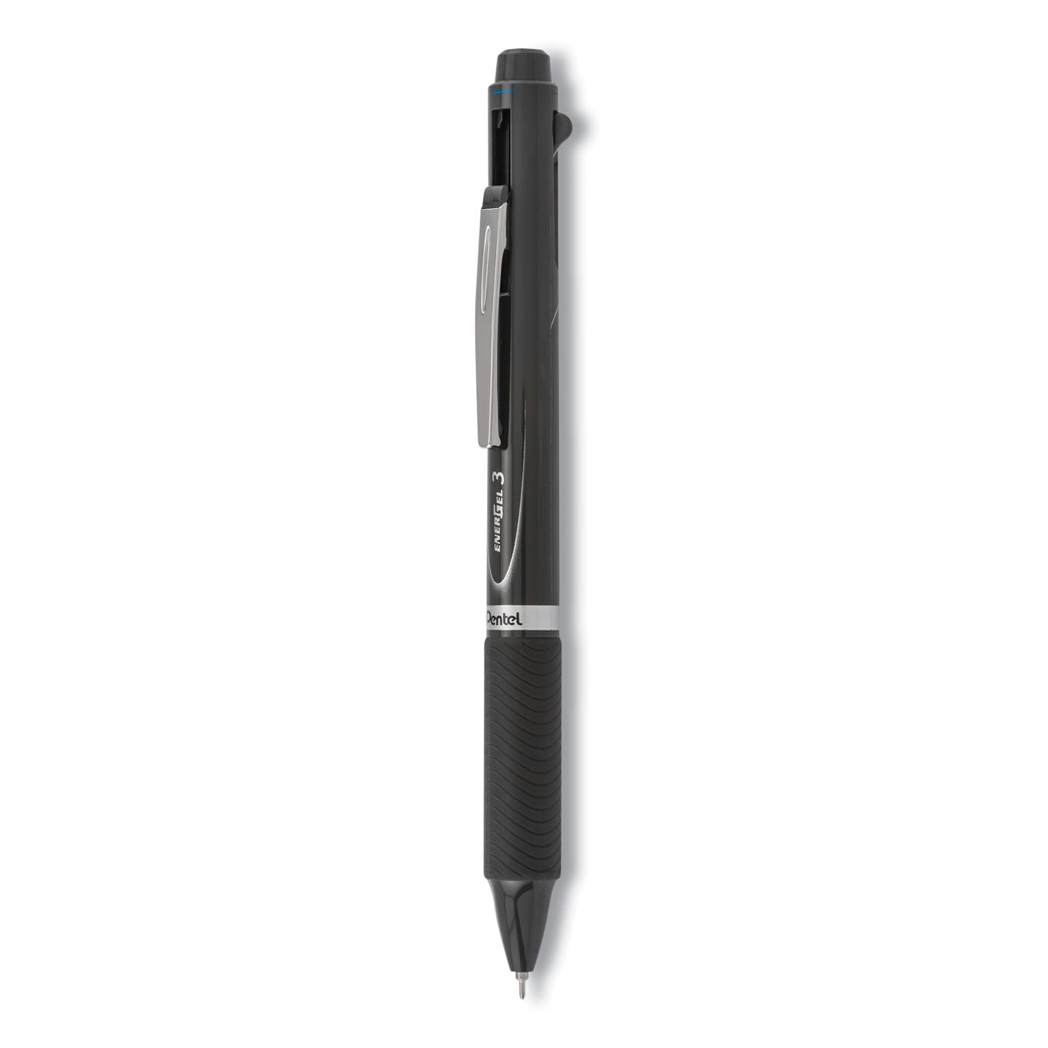 Pentel® Energel 3 Multi-Color Gel Pen, Retractable, Fine 0.5 Mm, Black/blue/red Ink, Gray Barrel