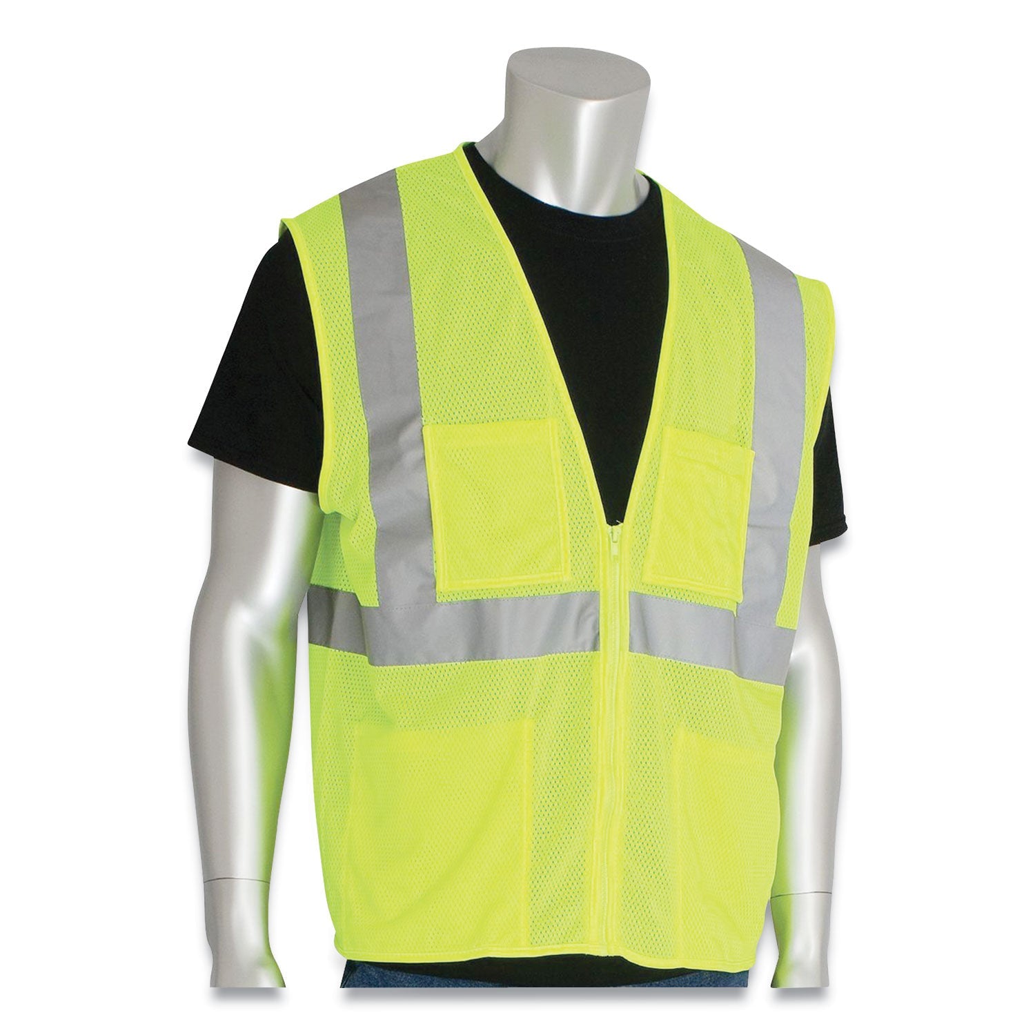 ANSI Class 2 Four Pocket Zipper Safety Vest 4X