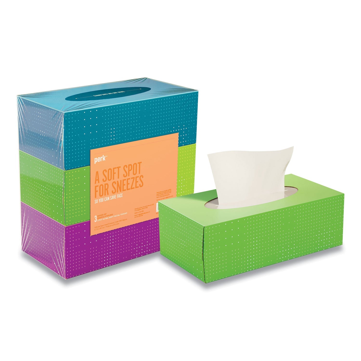 Perk Ultra Soft Facial Tissue | 3-Pack