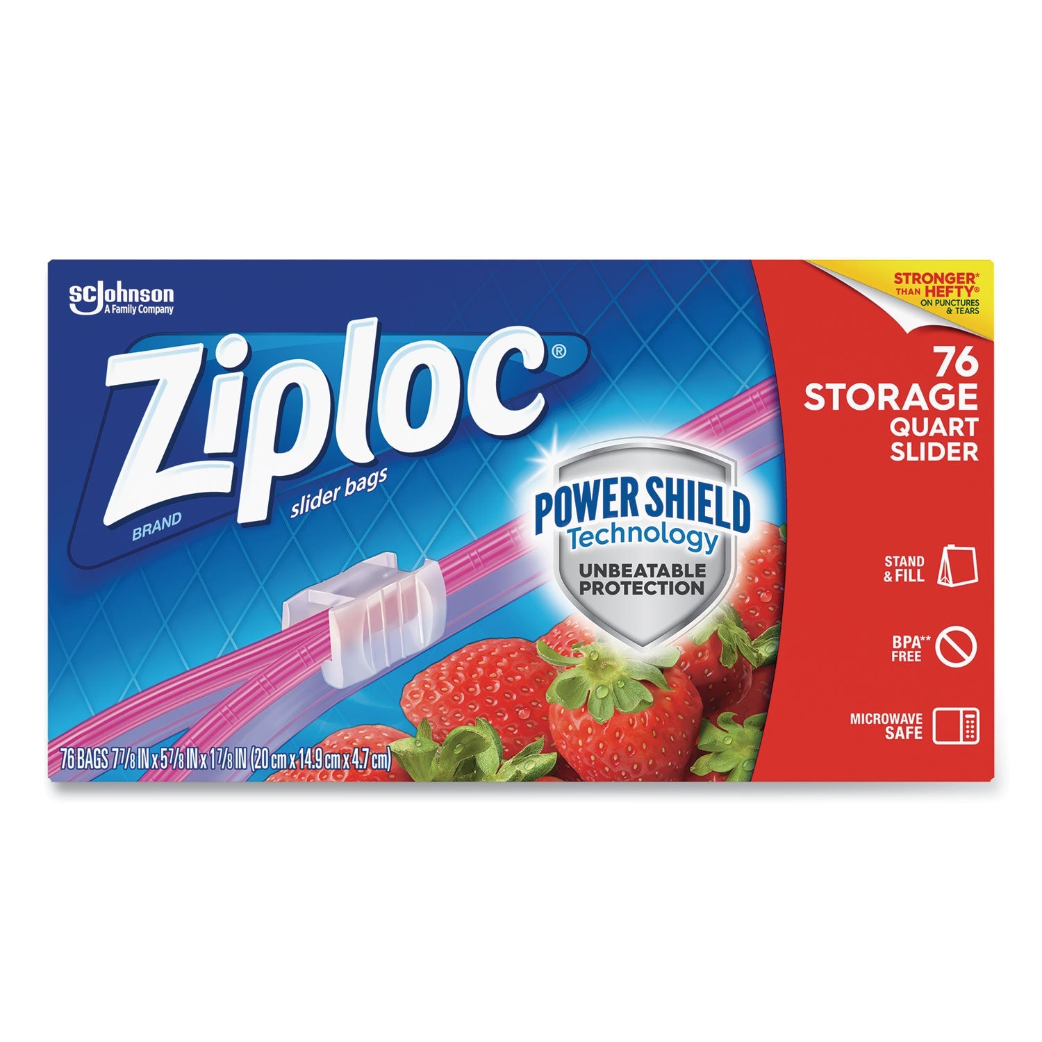 Slider Storage Bags | Ziploc® Quart 76-Count 9-Box