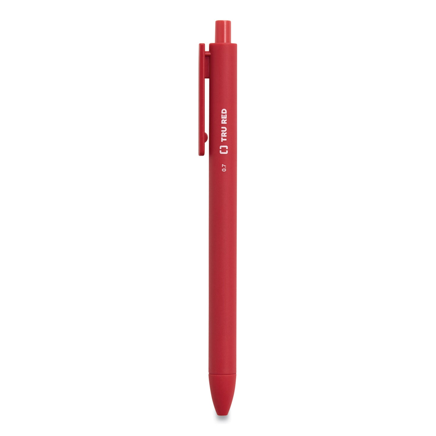 TRU RED™ Quick Dry Gel Pen, Retractable, Medium 0.7 Mm, Red Ink, Red Barrel, Dozen