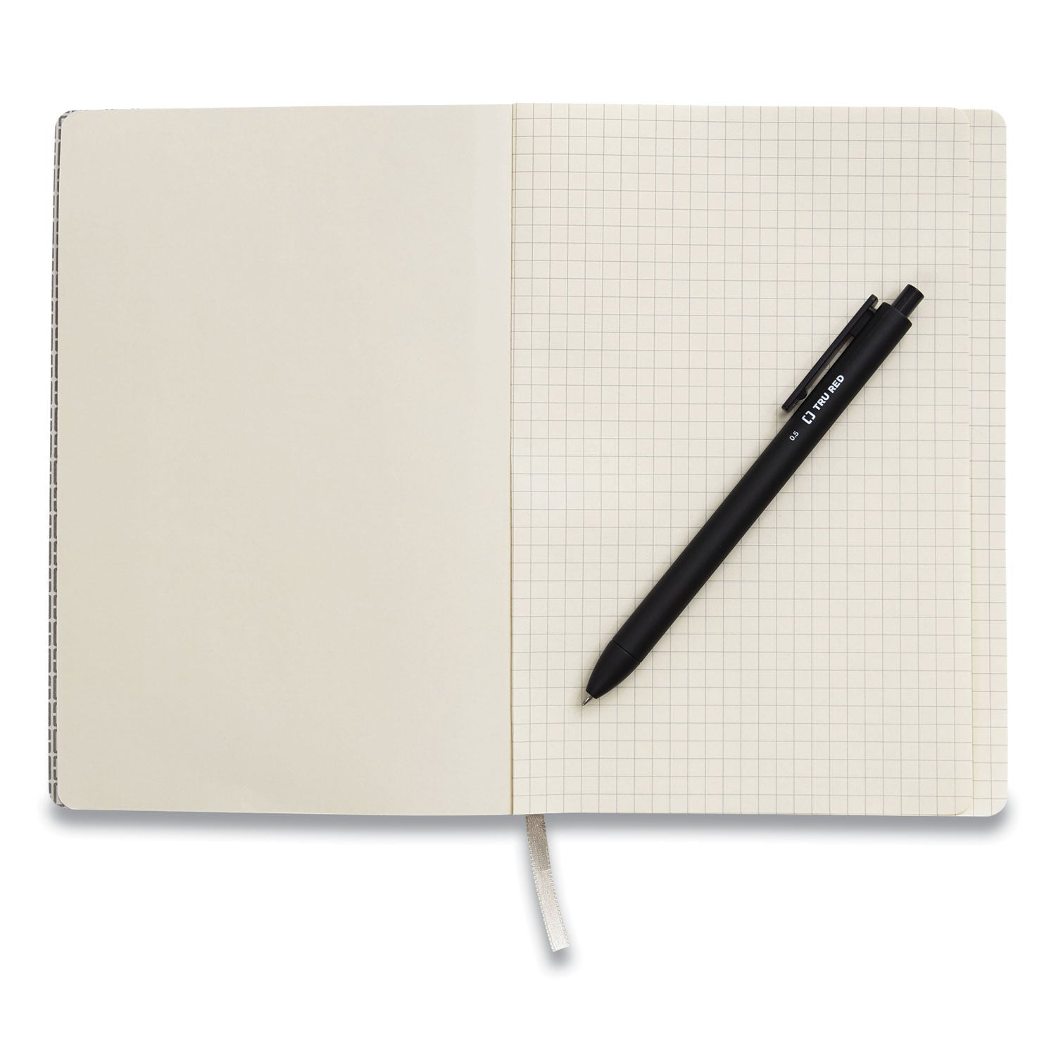 TRU RED™ Flexible-Cover Business Journal, 1-Subject, Quadrille Rule, Gray Cover, (96) 8 x 5.5 Sheets