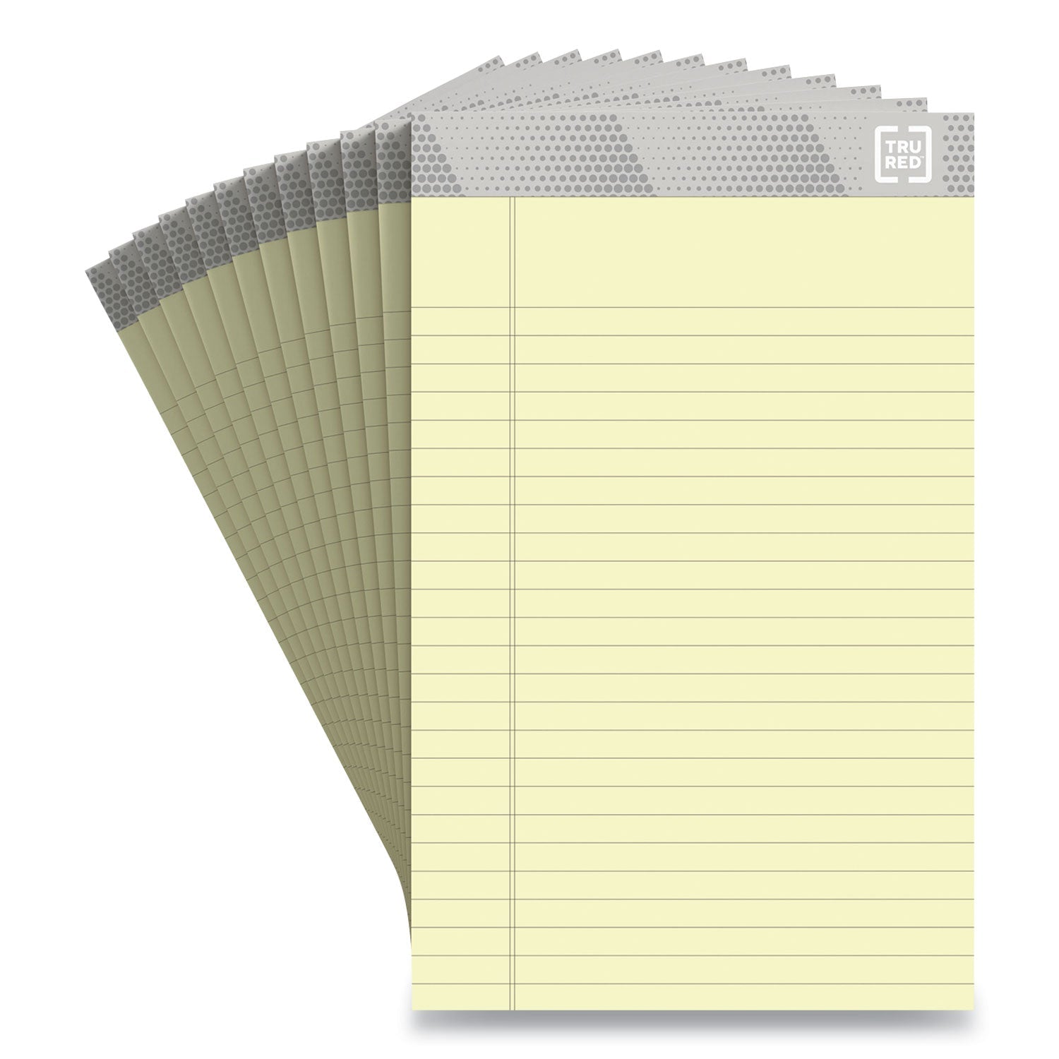 TRU RED™ Notepads, Narrow Rule, 50 Canary-Yellow 5 X 8 Sheets, 12/pack