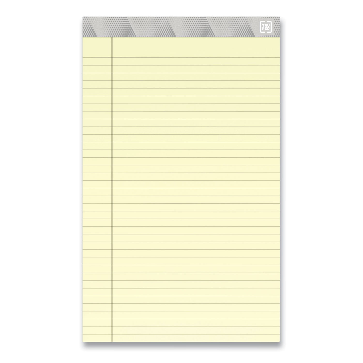 TRU RED™ Notepads, Wide/legal Rule, 50 Canary-Yellow 8.5 X 14 Sheets, 12/pack