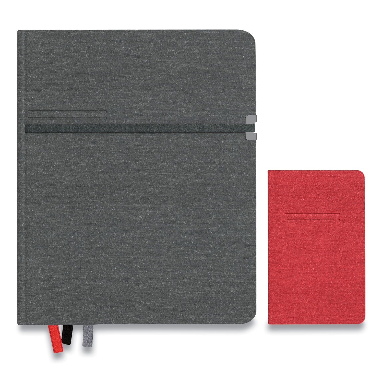 TRU RED™ Large Mastery Journal with Pockets, 1-Subject, Narrow Rule, Charcoal/Red Cover, (192) 10 x 8 Sheets