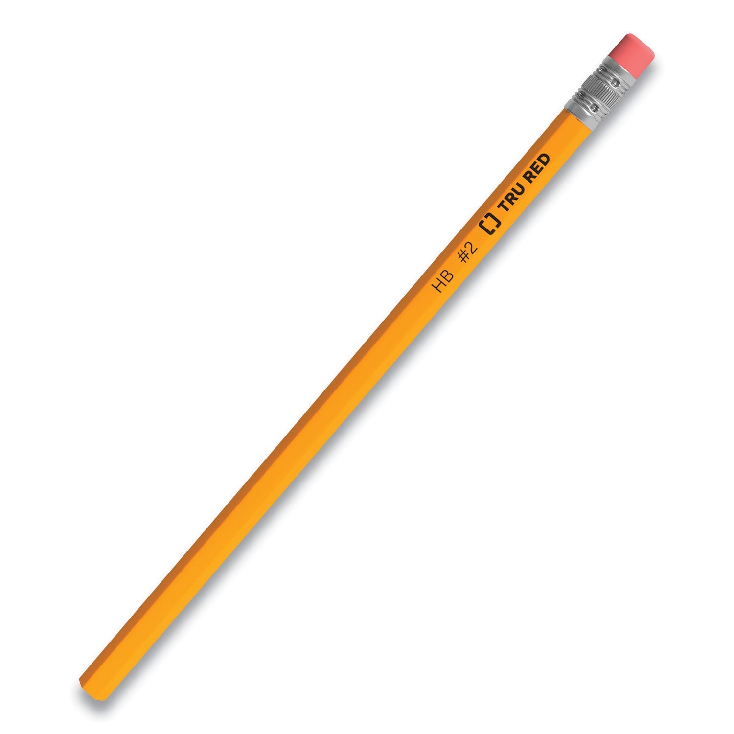 TRU RED™ WOODEN PENCIL, HB (#2), BLACK LEAD, YELLOW BARREL, 72/PACK