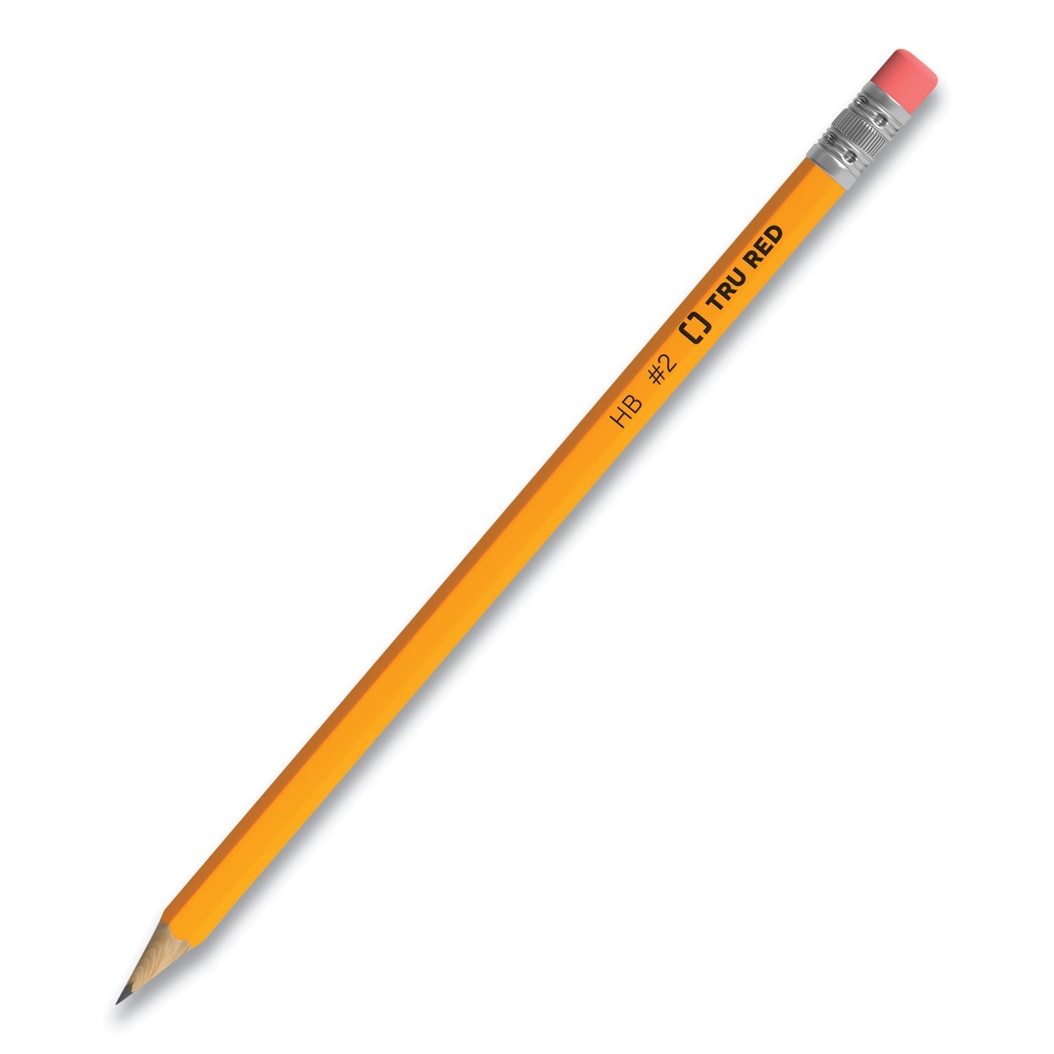 TRU RED™ PRE-SHARPENED WOODEN PENCIL, HB (#2), BLACK LEAD, YELLOW BARREL, 72/PACK