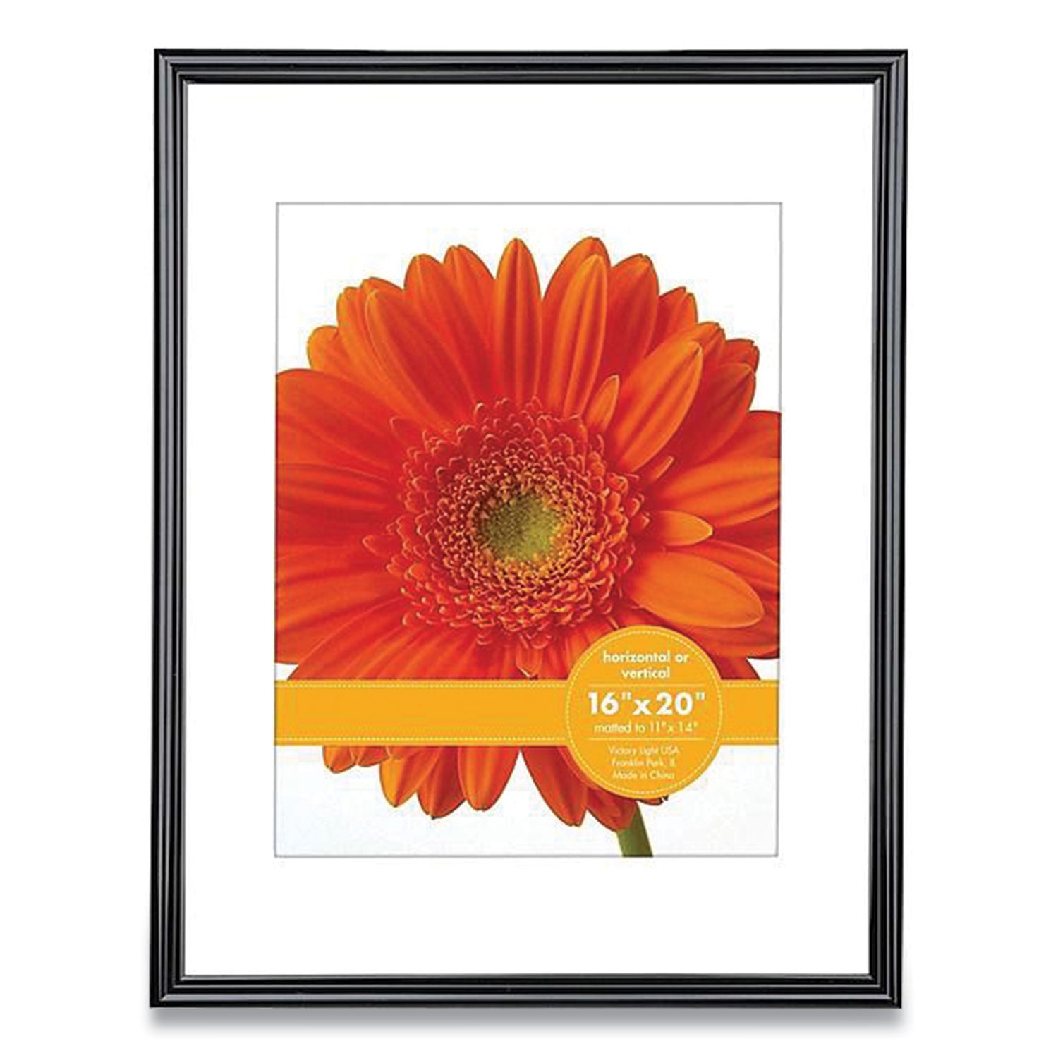 Plastic Poster Frame With Mat | 8x10 Black