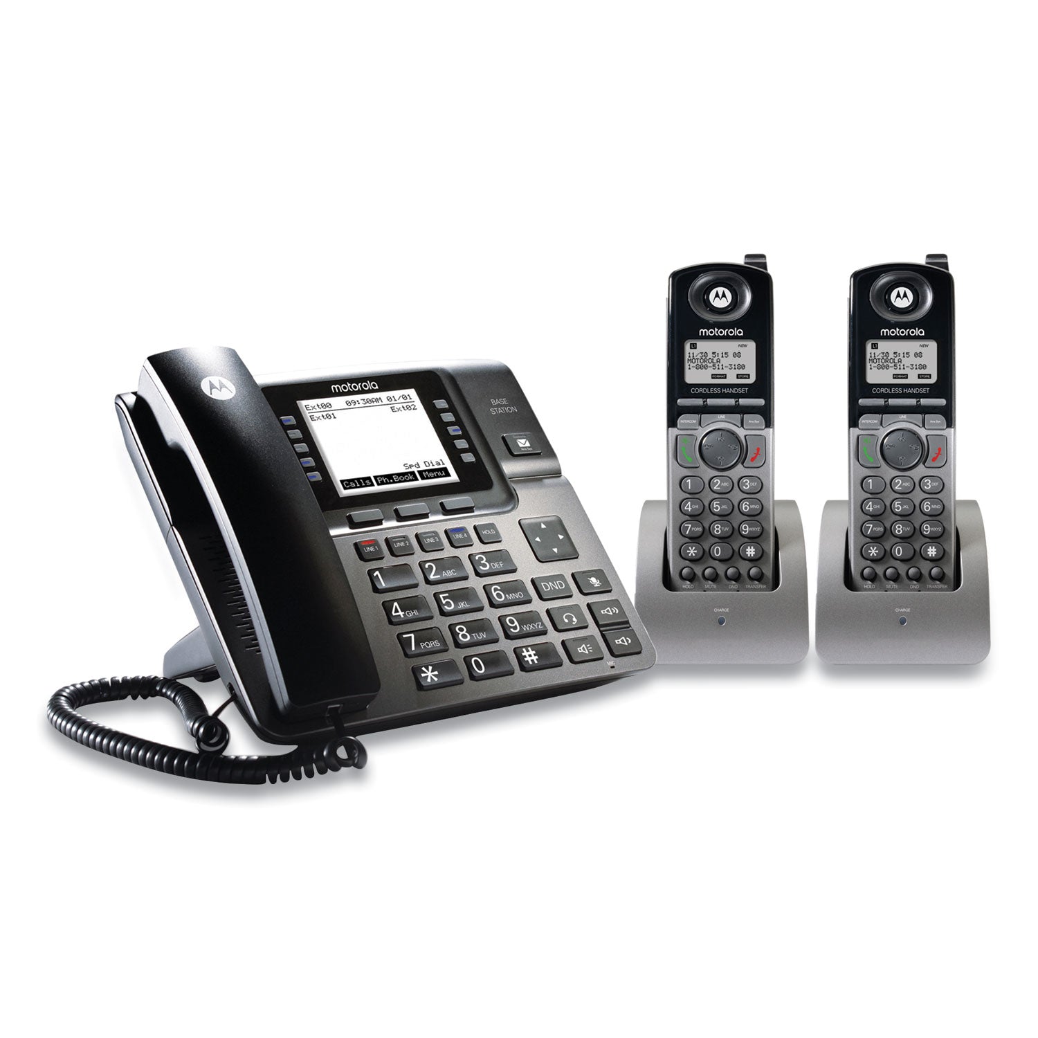 Motorola 4 line phone system bundle, 2 additional cordless handsets