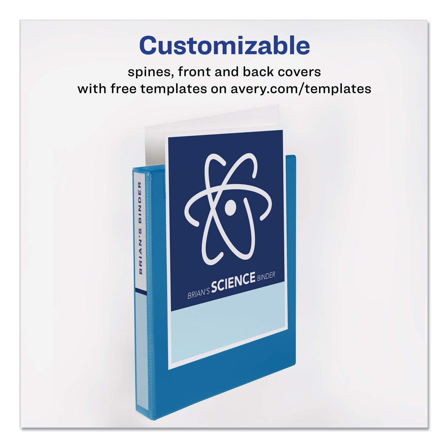 Avery® Durable View Binder With Durahinge And Slant Rings, 3 Rings, 1" Capacity, 11 X 8.5, Blue