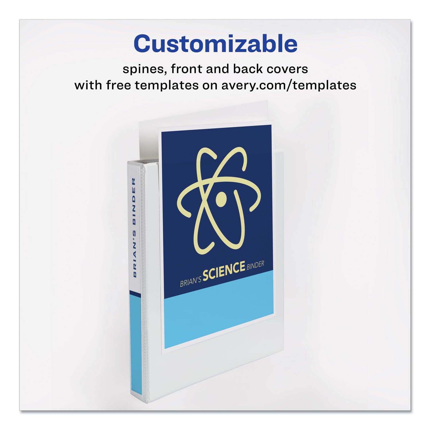 Avery® Durable View Binder With Durahinge And Slant Rings, 3 Rings, 1" Capacity, 11 X 8.5, White