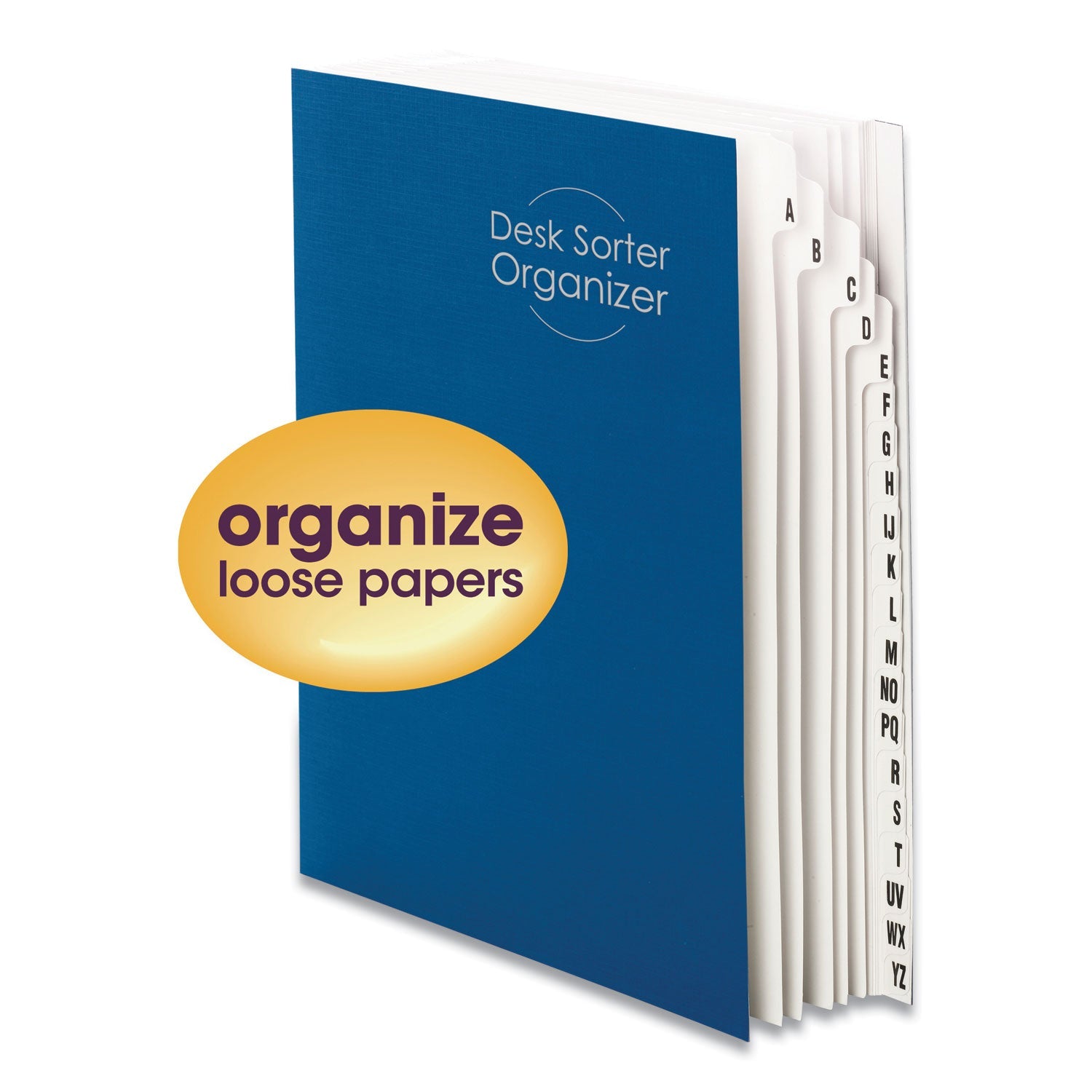 Smead Deluxe Expandable Indexed Desk File/Sorter, Reinforced Tabs, 20 Dividers, Alpha Index, Letter Size, Dark Blue Cover