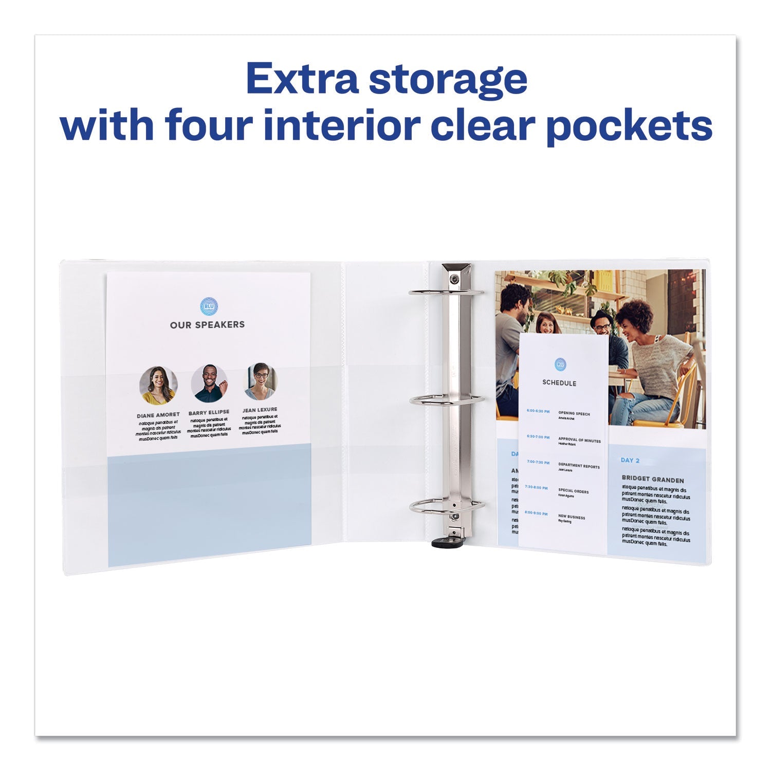 Avery® Durable View Binder With Durahinge And Slant Rings, 3 Rings, 3" Capacity, 11 X 8.5, White, 4/pack