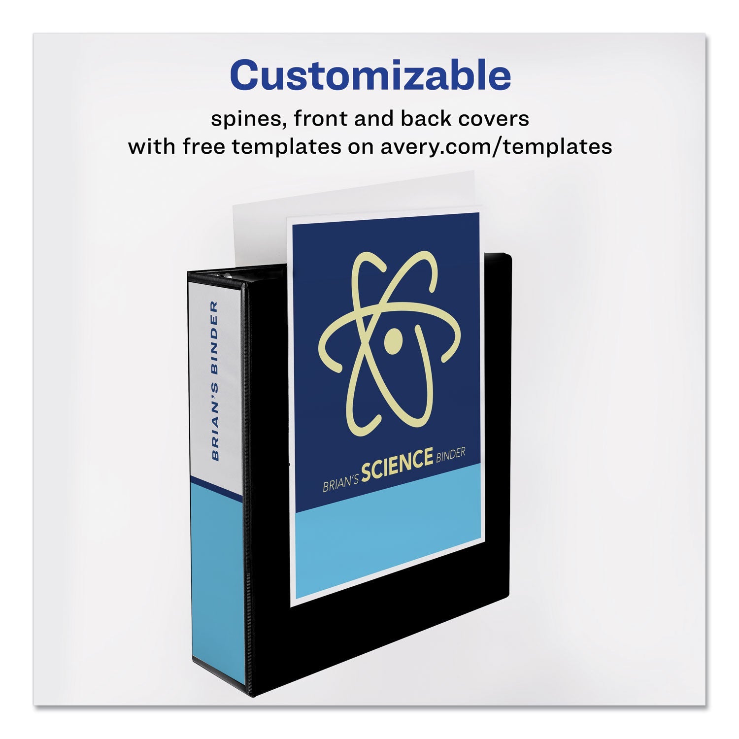 Avery® Durable View Binder With Durahinge And Slant Rings, 3 Rings, 3" Capacity, 11 X 8.5, Black