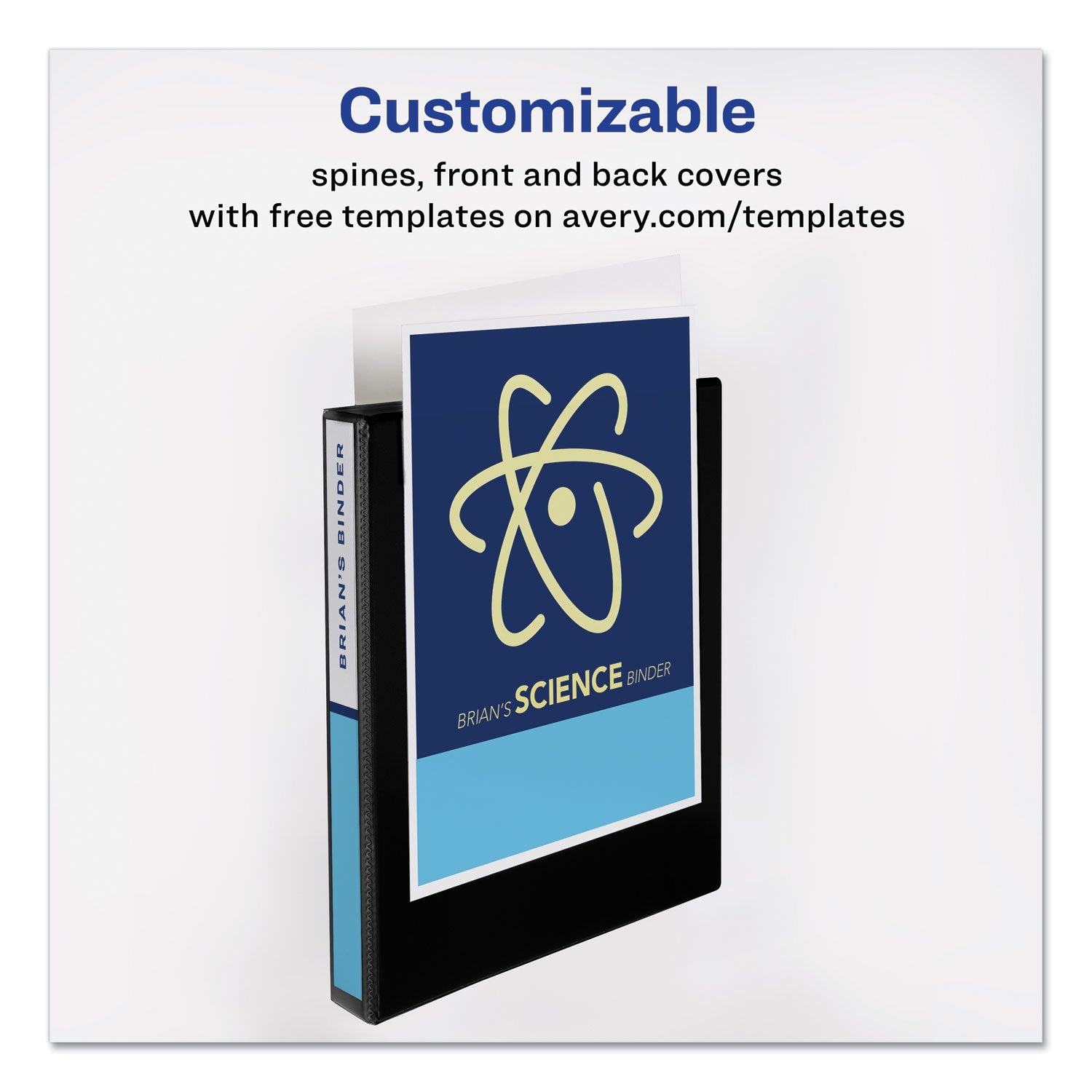 Avery® Mini Size Durable View Binder With Round Rings, 3 Rings, 1" Capacity, 8.5 X 5.5, Black - Bloom Skins