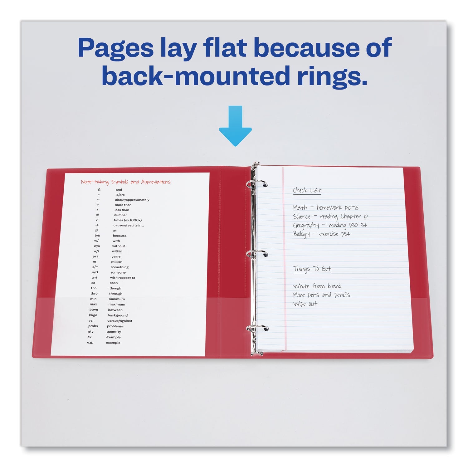 Avery® Durable Non-View Binder With Durahinge And Slant Rings, 3 Rings, 2" Capacity, 11 X 8.5, Red - Bloom Skins