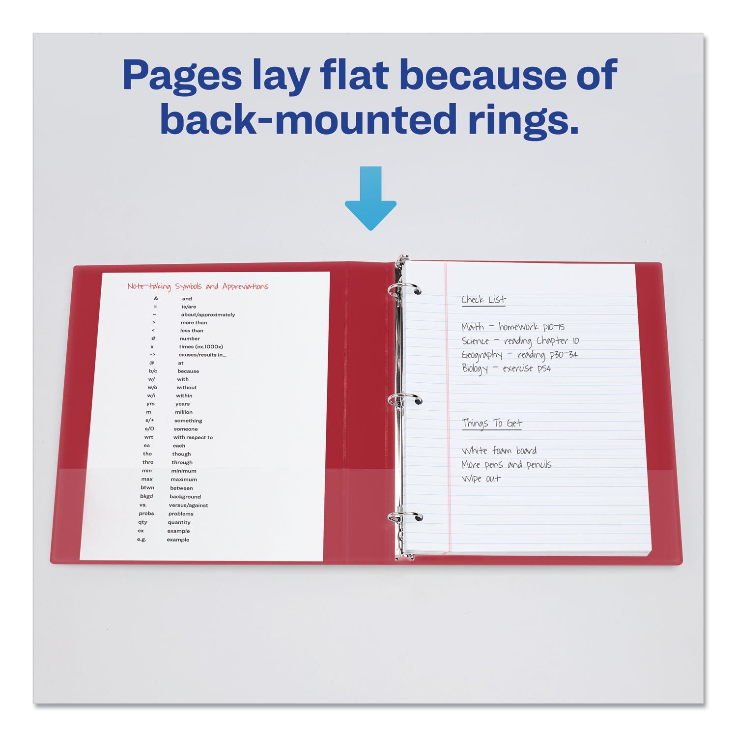Avery® Durable Non-View Binder With Durahinge And Slant Rings, 3 Rings, 1" Capacity, 11 X 8.5, Red