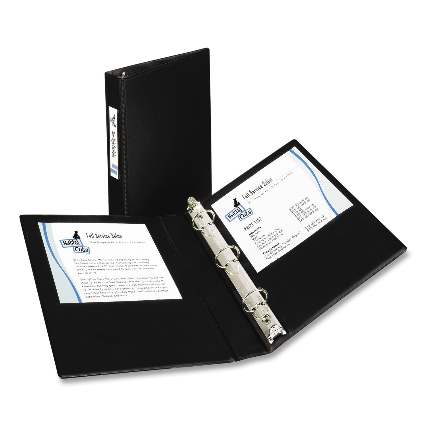 Avery® Mini Size Durable Non-View Binder With Round Rings, 3 Rings, 1" Capacity, 8.5 X 5.5, Black