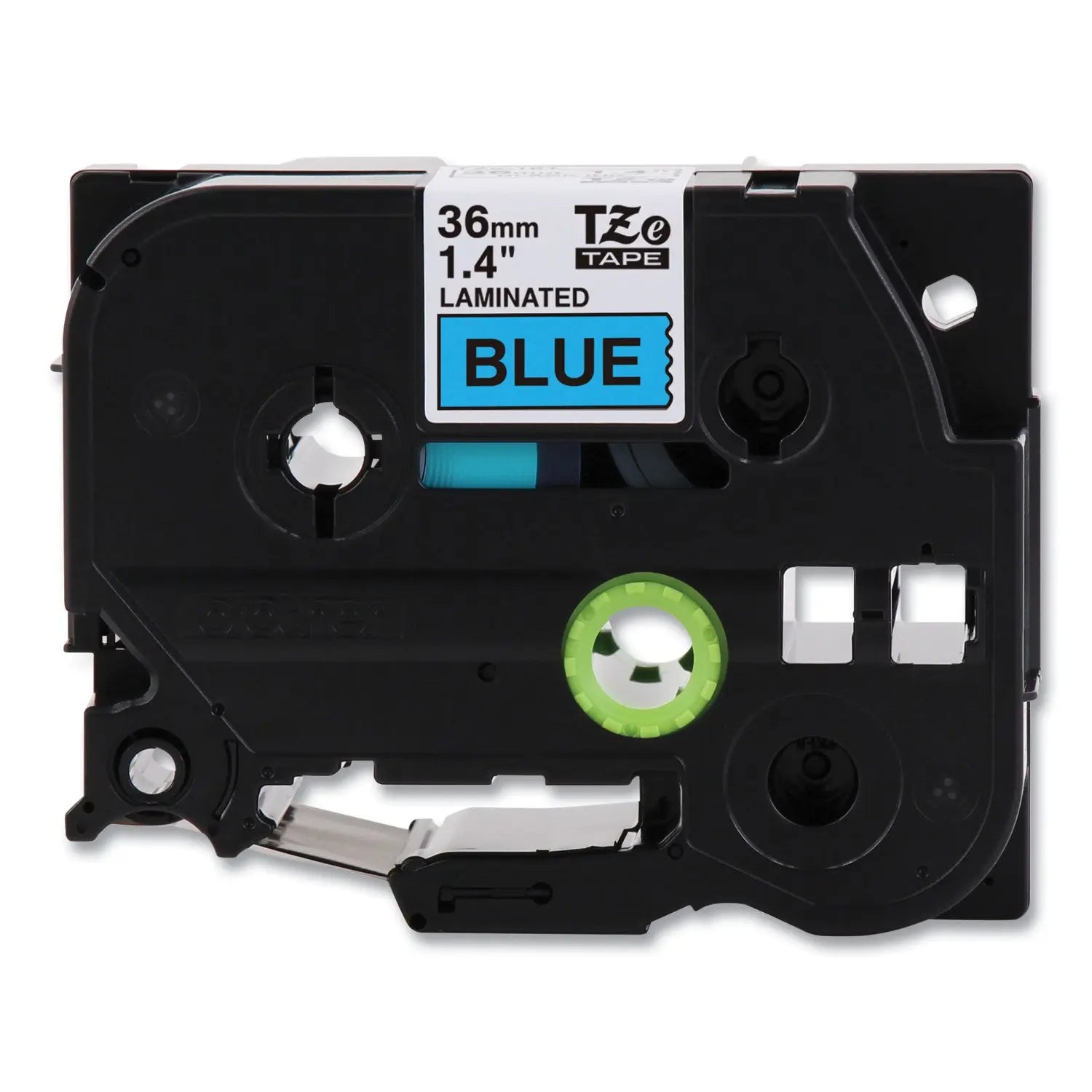 Brother P-Touch® Tze Standard Adhesive Laminated Labeling Tape, 1.4" X 26.2 Ft, Black On Blue