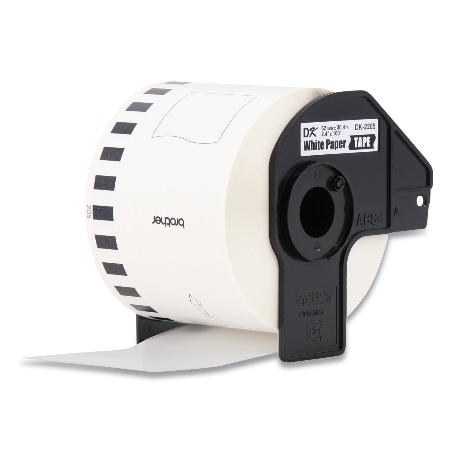 Brother Continuous Paper Label Tape, 2.4" X 100 Ft, White, 3 Rolls/pack