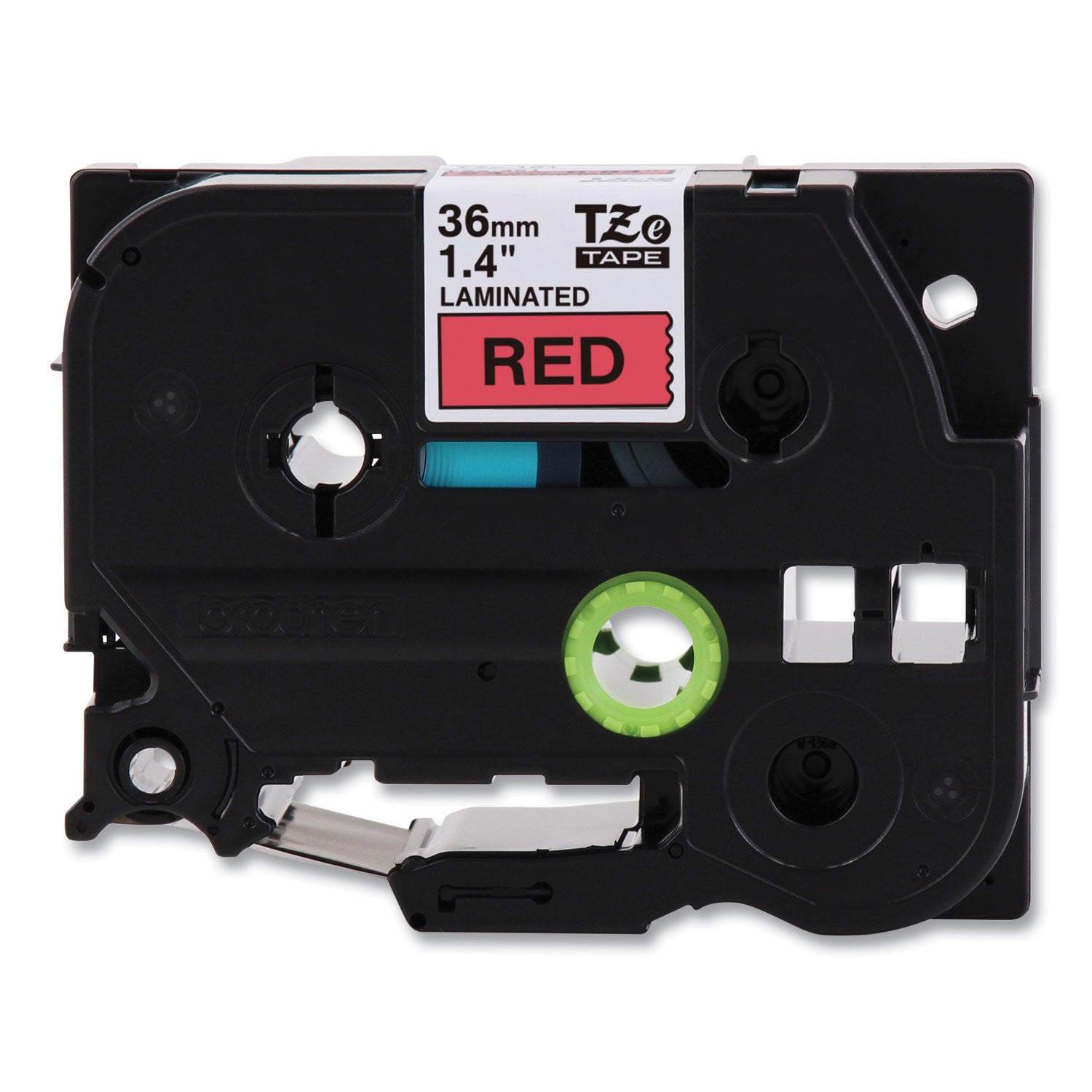 Brother P-Touch® Tze Standard Adhesive Laminated Labeling Tape, 1.4" X 26.2 Ft, Black On Red