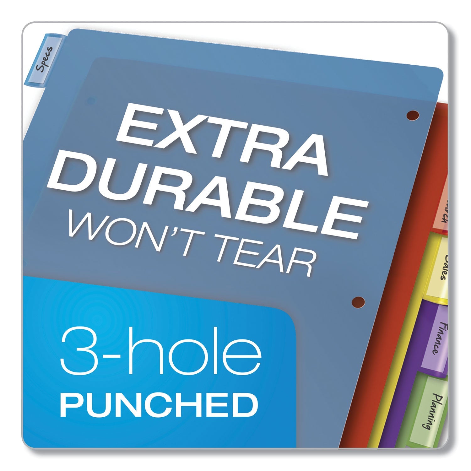 Cardinal® Poly Index Dividers, 5-Tab, 11 X 8.5, Assorted, 4 Sets