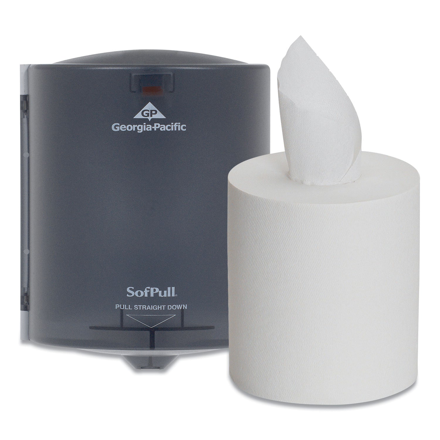 Georgia Pacific® Professional Sofpull Center Pull Hand Towel Dispenser, Includes Roll Of 320 Centerpull Towels, 9.56 X 9.38 X 12.06, Gray