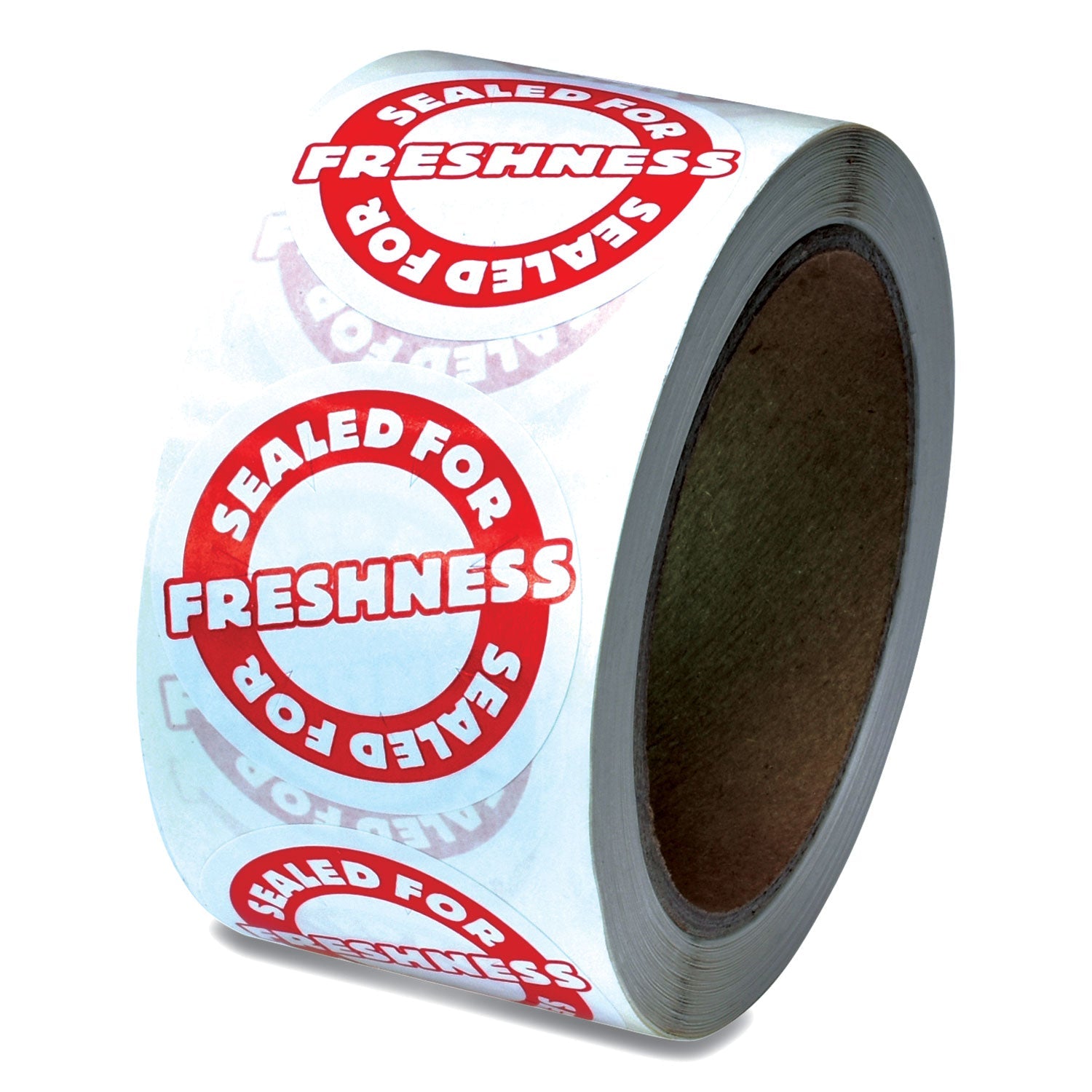Iconex™ Tamper Seal Label, 2" Dia, Red/white, 500/roll, 4 Rolls/carton