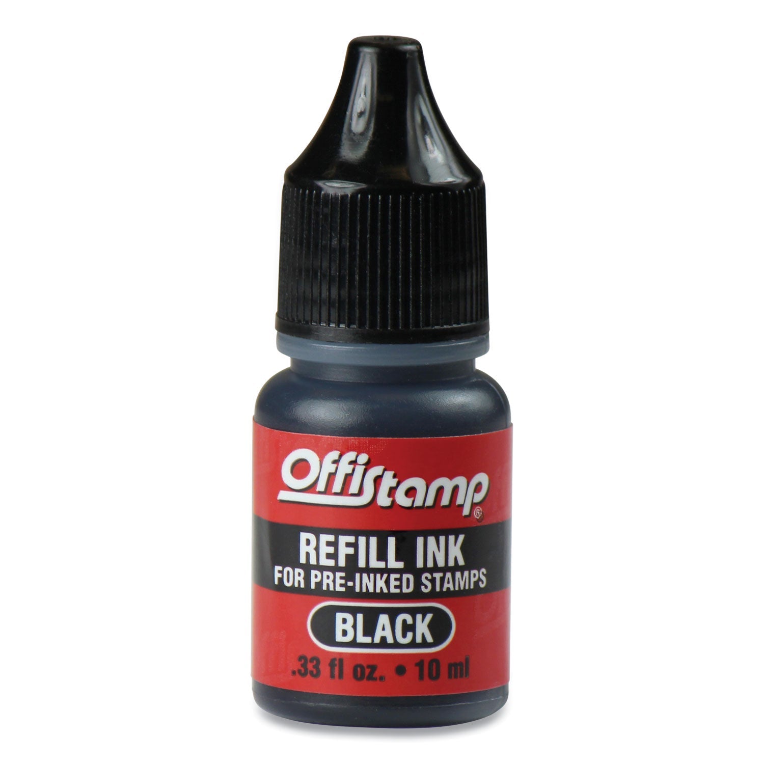 Offistamp® Refill Ink for Pre-Inked Stamps, 0.33 oz, Black