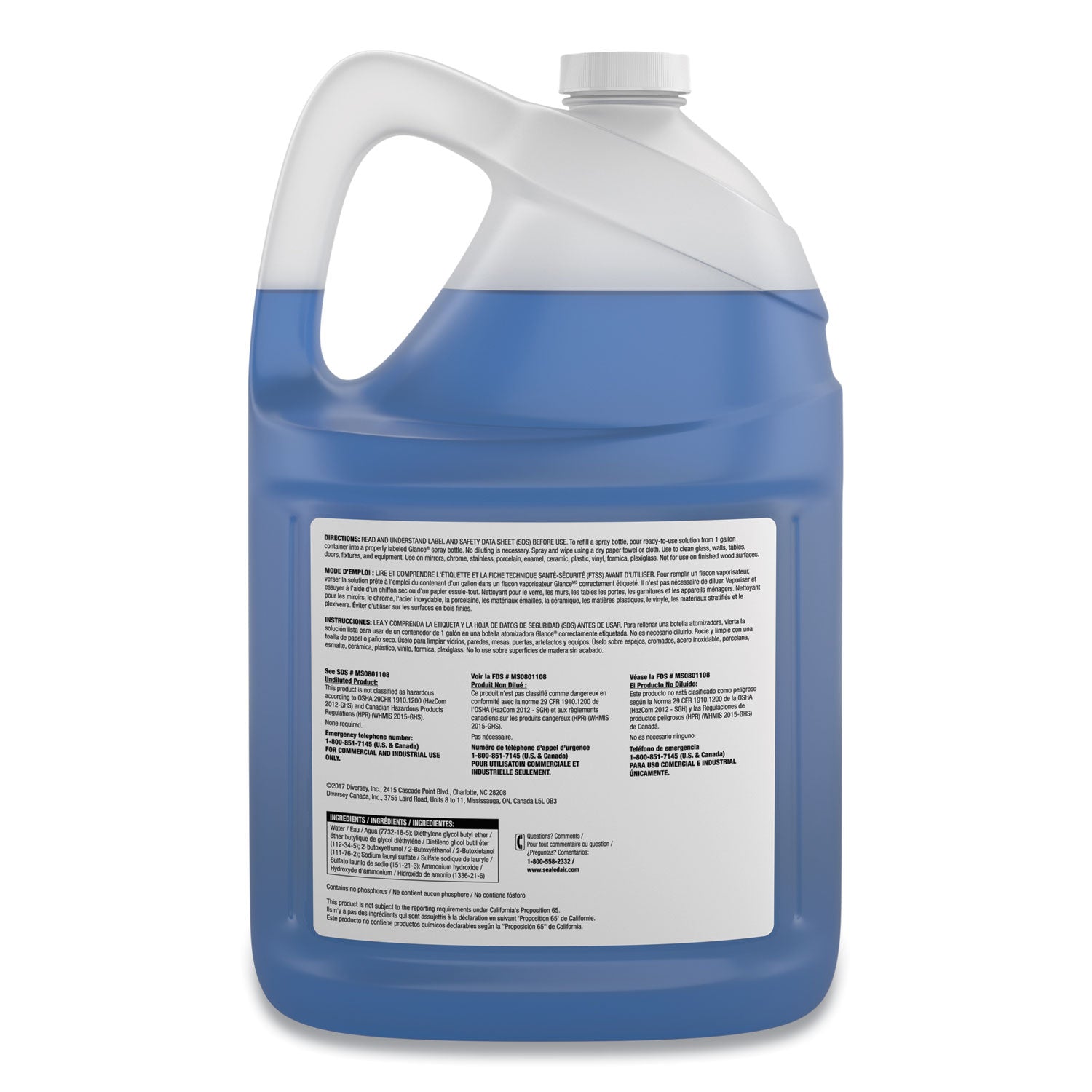 Diversey™ Glance Powerized Glass And Surface Cleaner, Liquid, 1 Gal, 2/carton