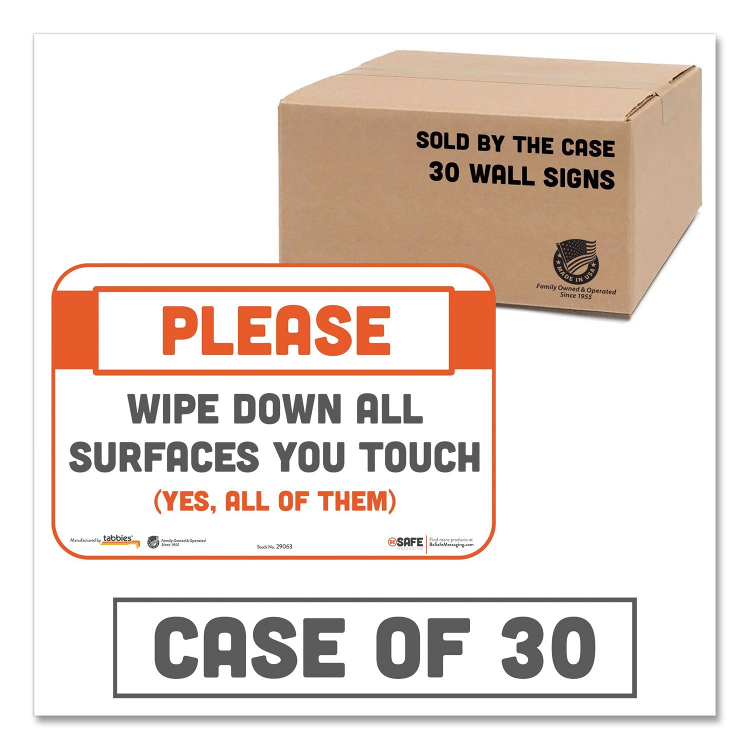 BeSafe Wall/Door Signs | Tabbies® 30/Carton