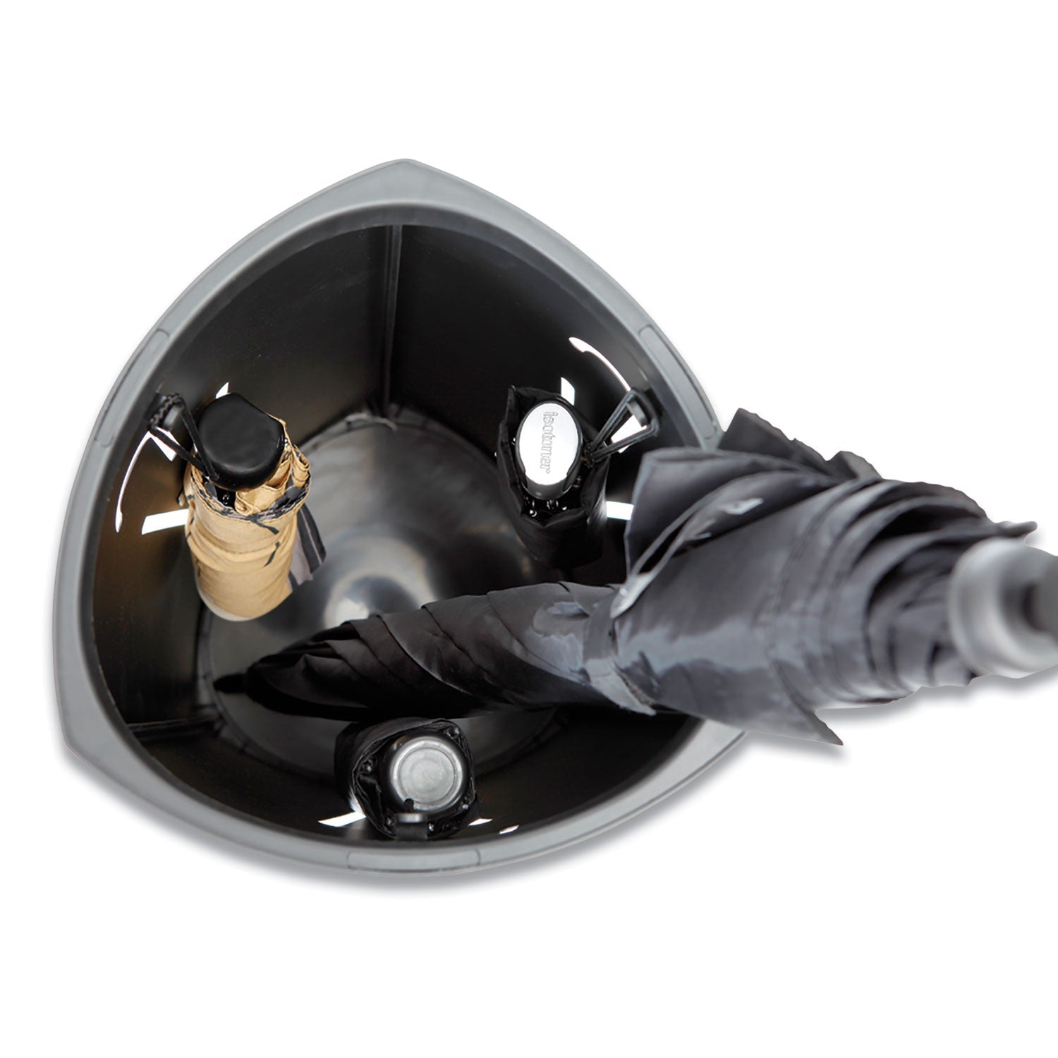 Alba™ Triangular Umbrella Stand, Steel/Plastic, 10.25w x 10.25d x 23.67h, Black - Bloom Skins