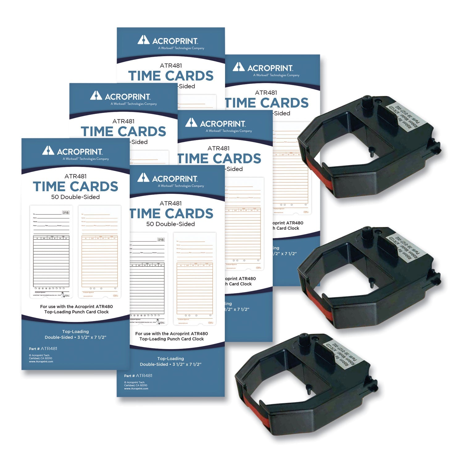 Acroprint® Txp300 Accessory Bundle, Bi-Weekly/weekly, Two Sides, 3.5 X 7.5