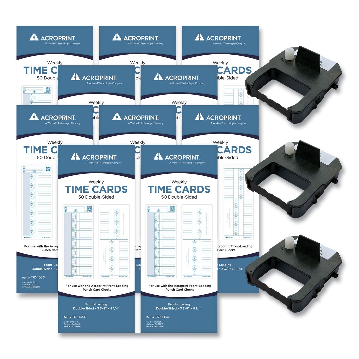 Acroprint® Exp500 Accessory Bundle, Weekly, Two Sides, 3.38 X 8.25