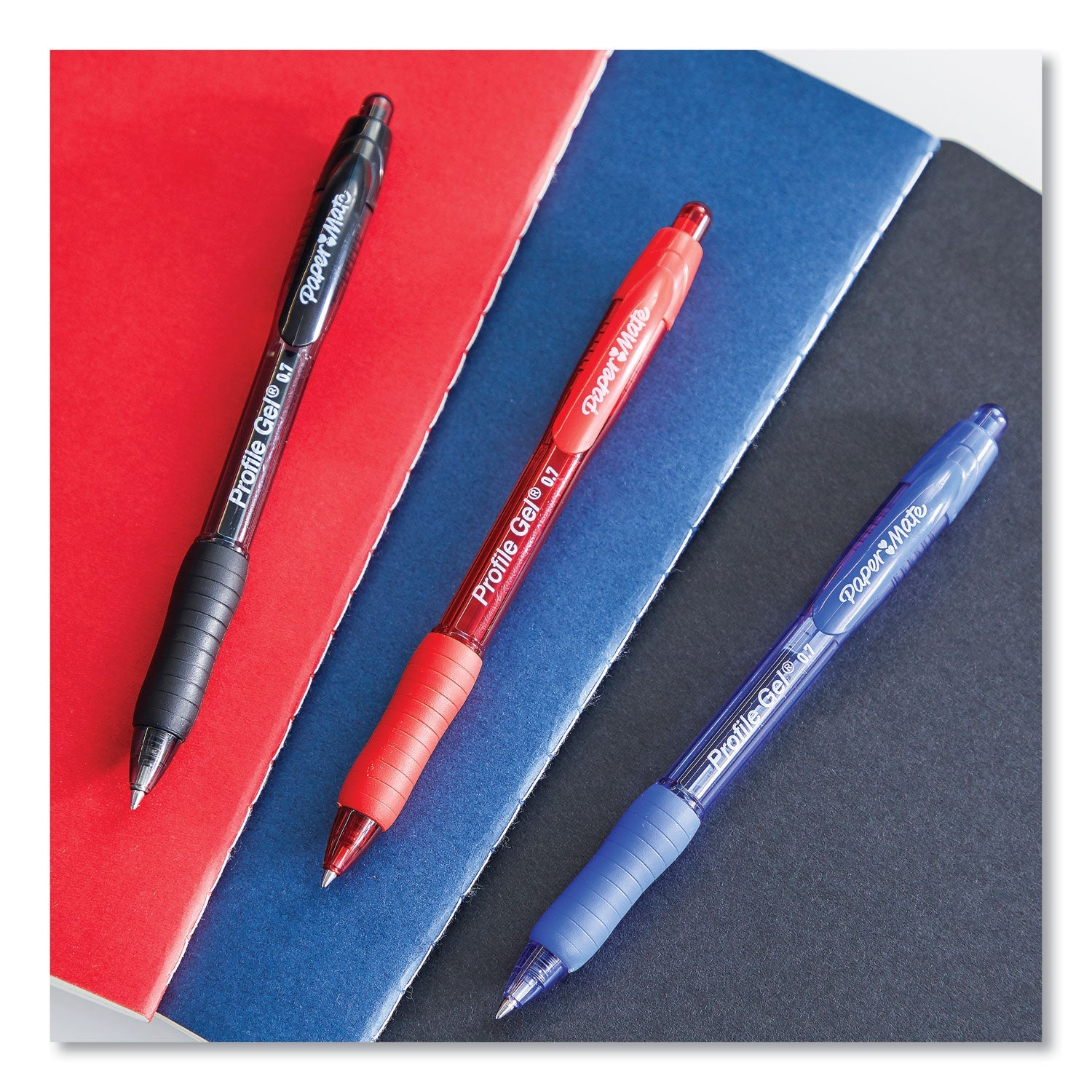 Paper Mate® Profile Gel Pen, Retractable, Medium 0.7 Mm, Blue Ink, Translucent Blue Barrel, Dozen