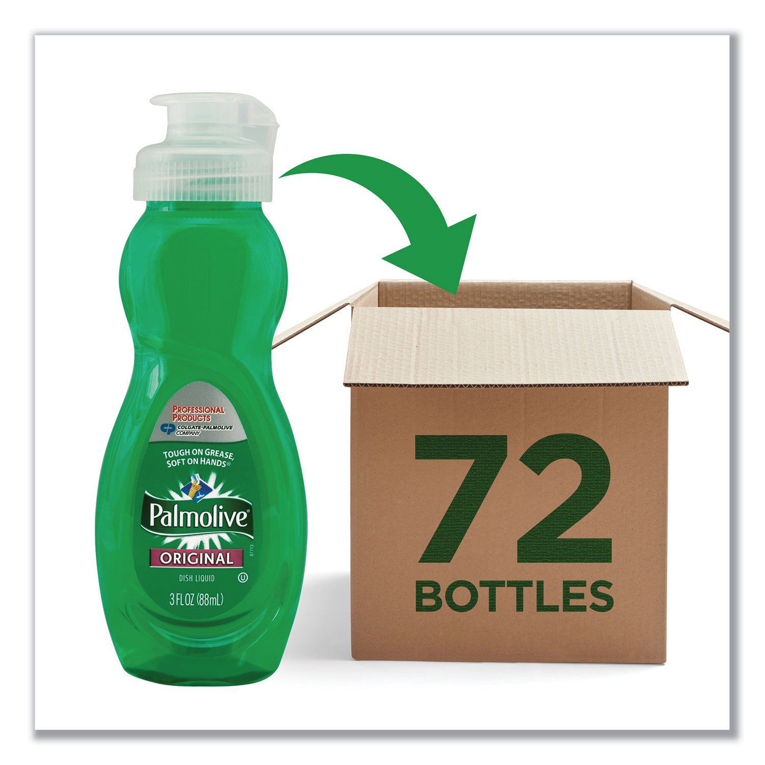 Palmolive® Dishwashing Liquid, Original Scent, 3 Oz Bottle, 72/carton
