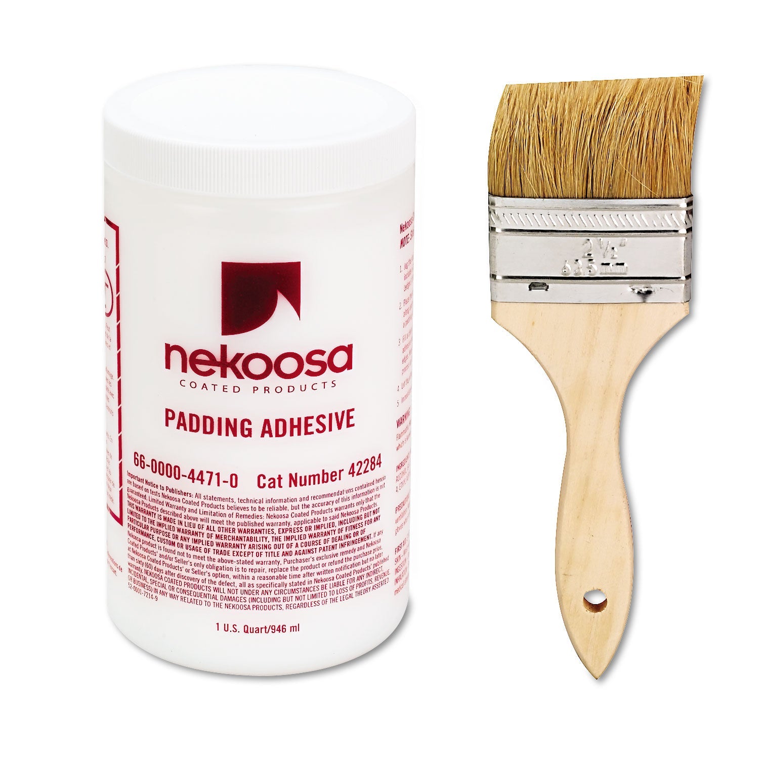 Nekoosa Fan-Out Padding Adhesive, 32 Oz, Dries Clear