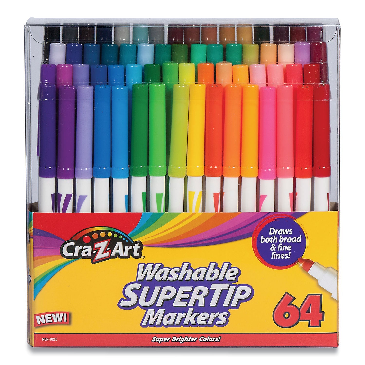 Washable Supertip Markers | 64-Count Set