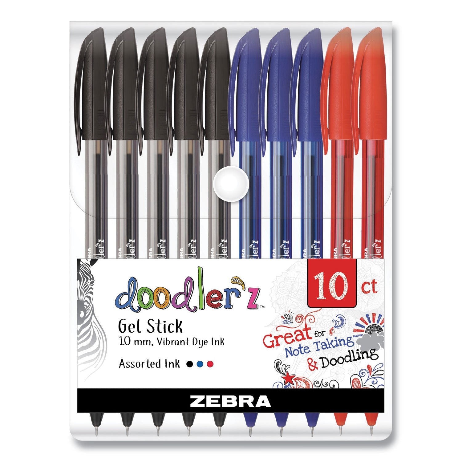 Doodler'z Gel Pen | Bold, Assorted, 10/Pack, Zebra®