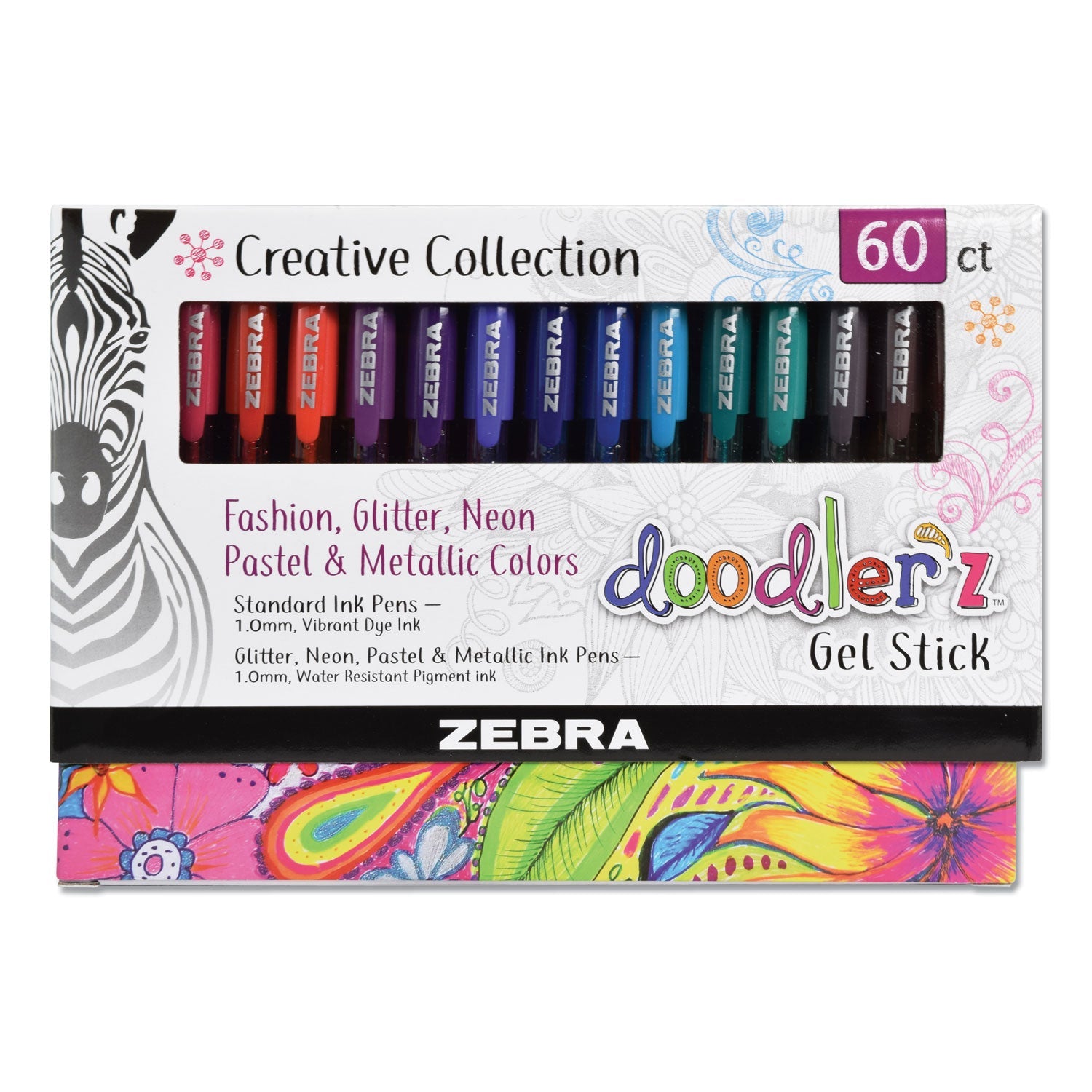 Zebra Doodler'z Gel Pen | Bold Assorted 60/Pack