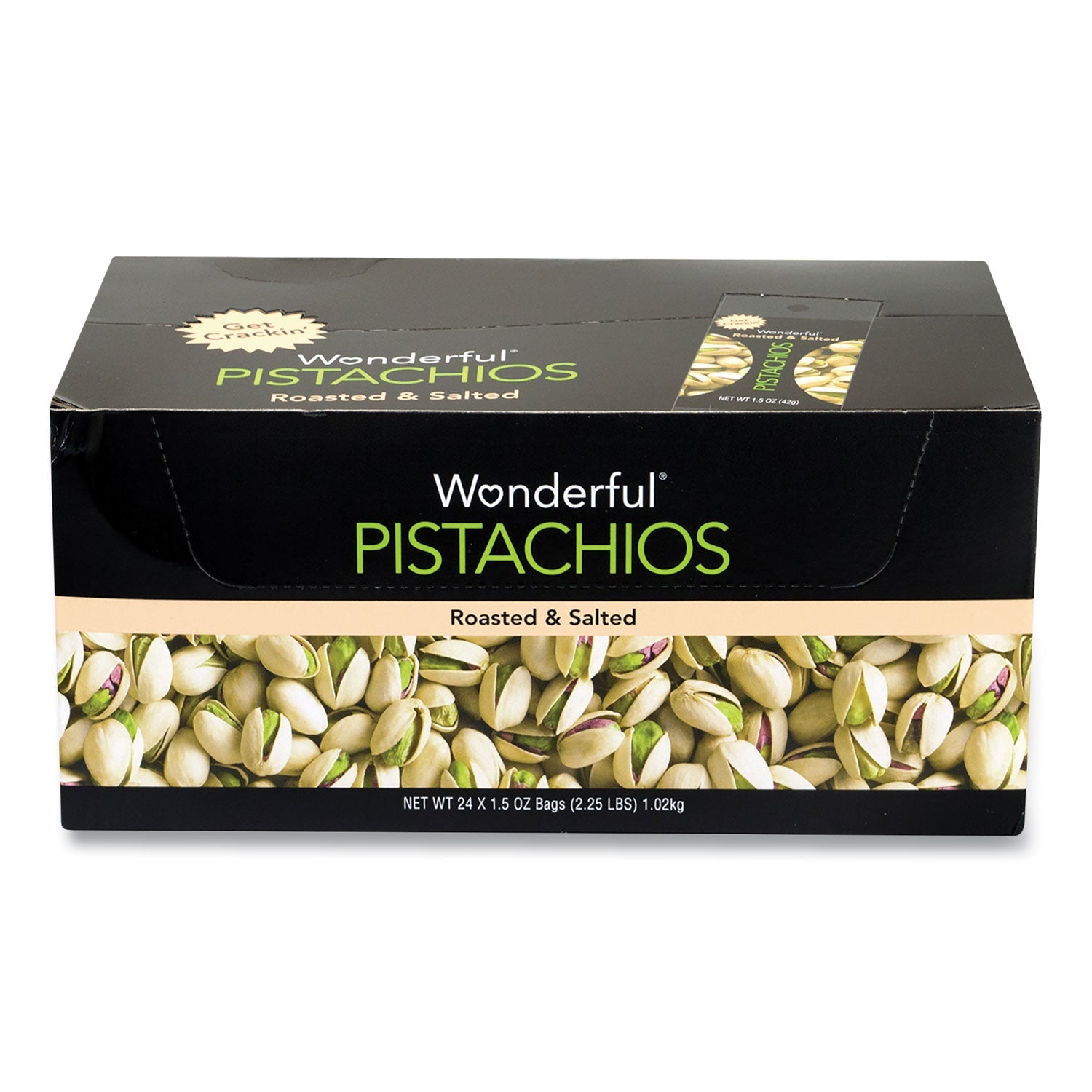 Wonderful® Roasted and Salted Pistachios, 1.5 oz Bag, 24/Pack