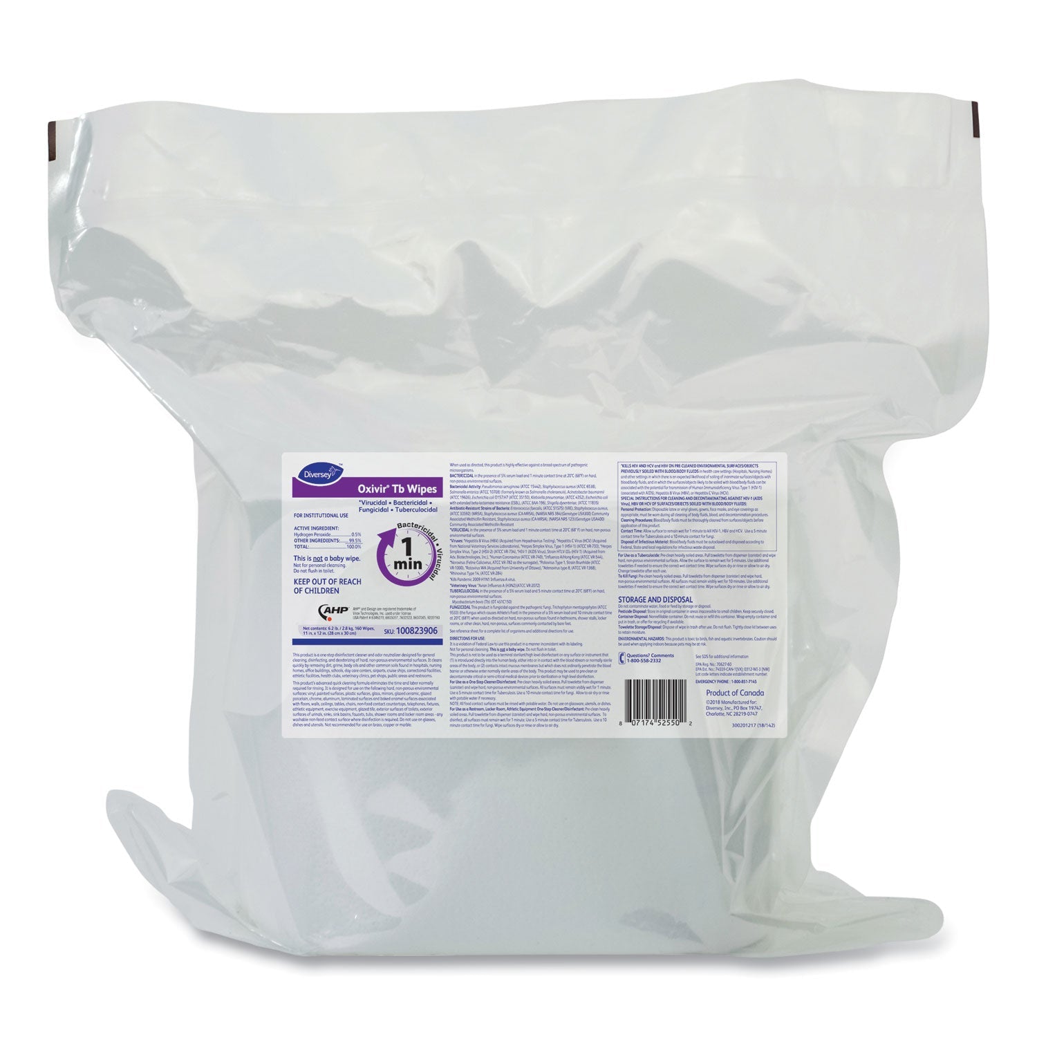 Oxivir TB Disinfectant Wipes Refill | 160/Pouch