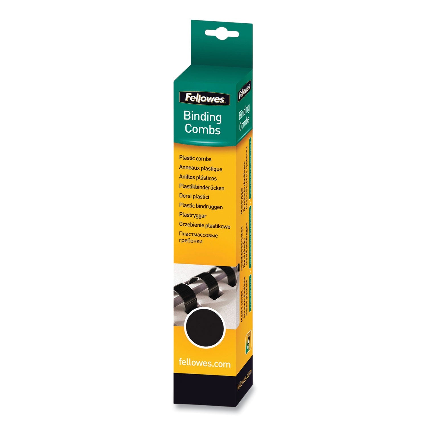 Fellowes® Plastic Comb Bindings, 1/4" Diameter, 20 Sheet Capacity, White, 100/Pack
