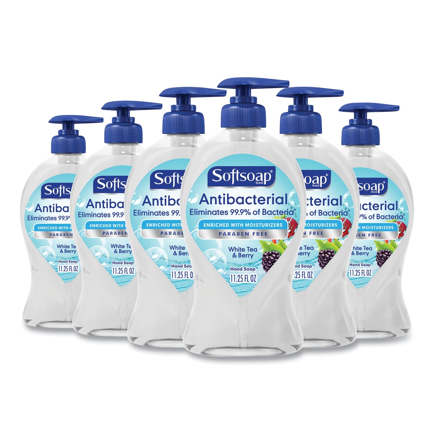 Softsoap® Antibacterial Hand Soap, White Tea and Berry Fusion Scent, 11.25 oz, 6/Carton