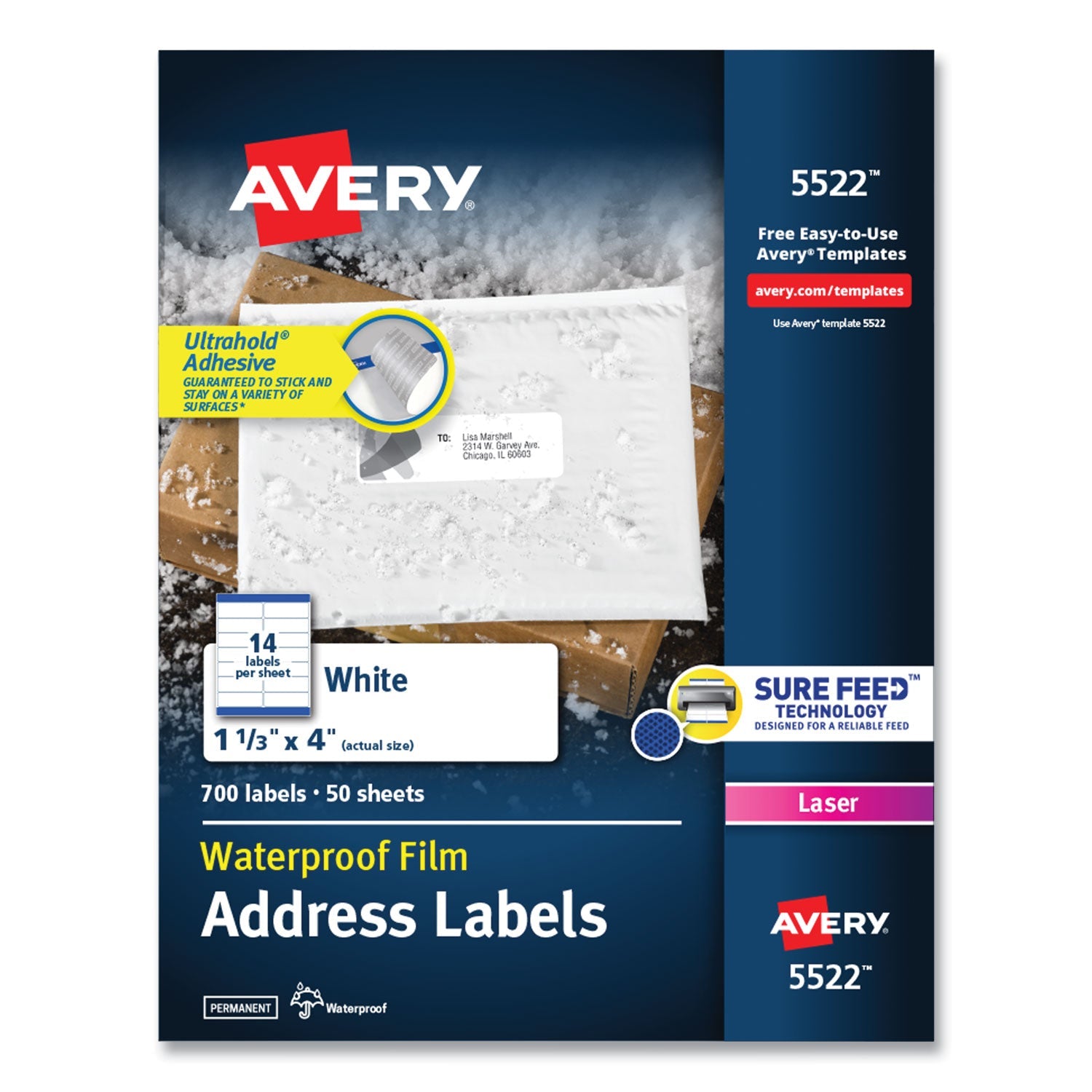 Waterproof Address Labels | 1.33x4 | 700/pack